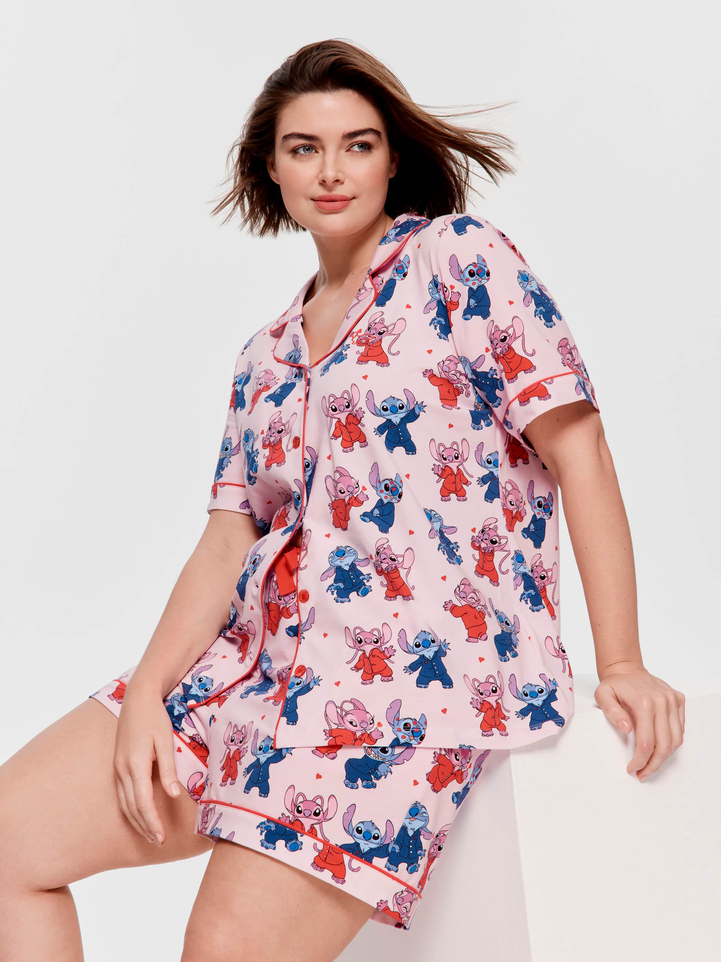 P.A. Plus Stitch & Angel Shortie Pj Set