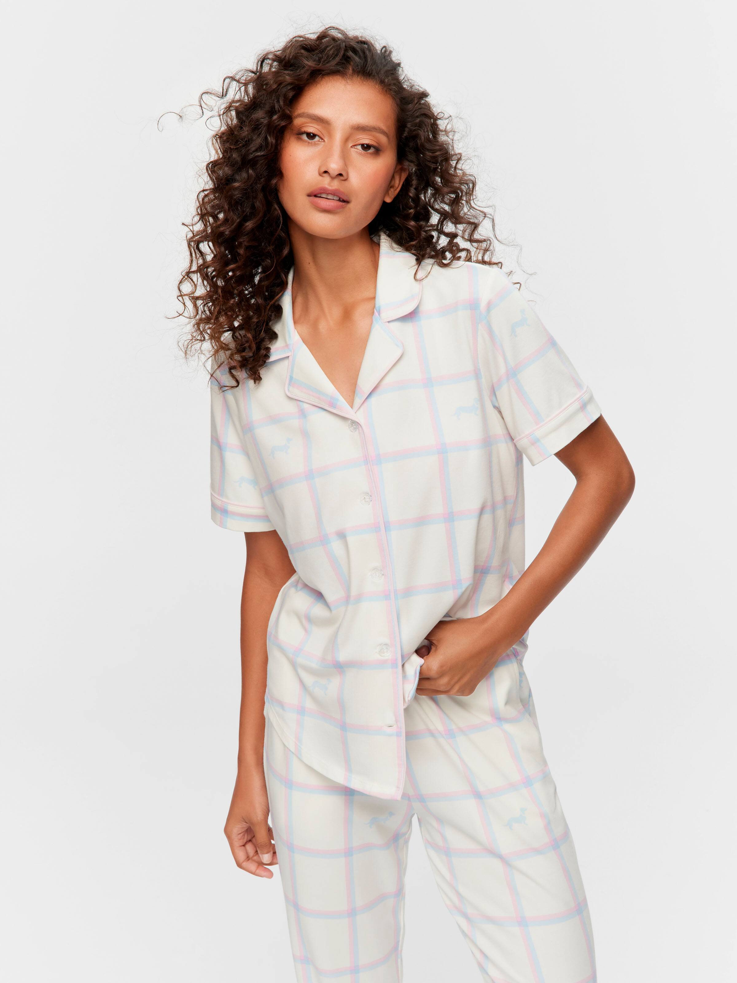 Cream Windowpane Shirt