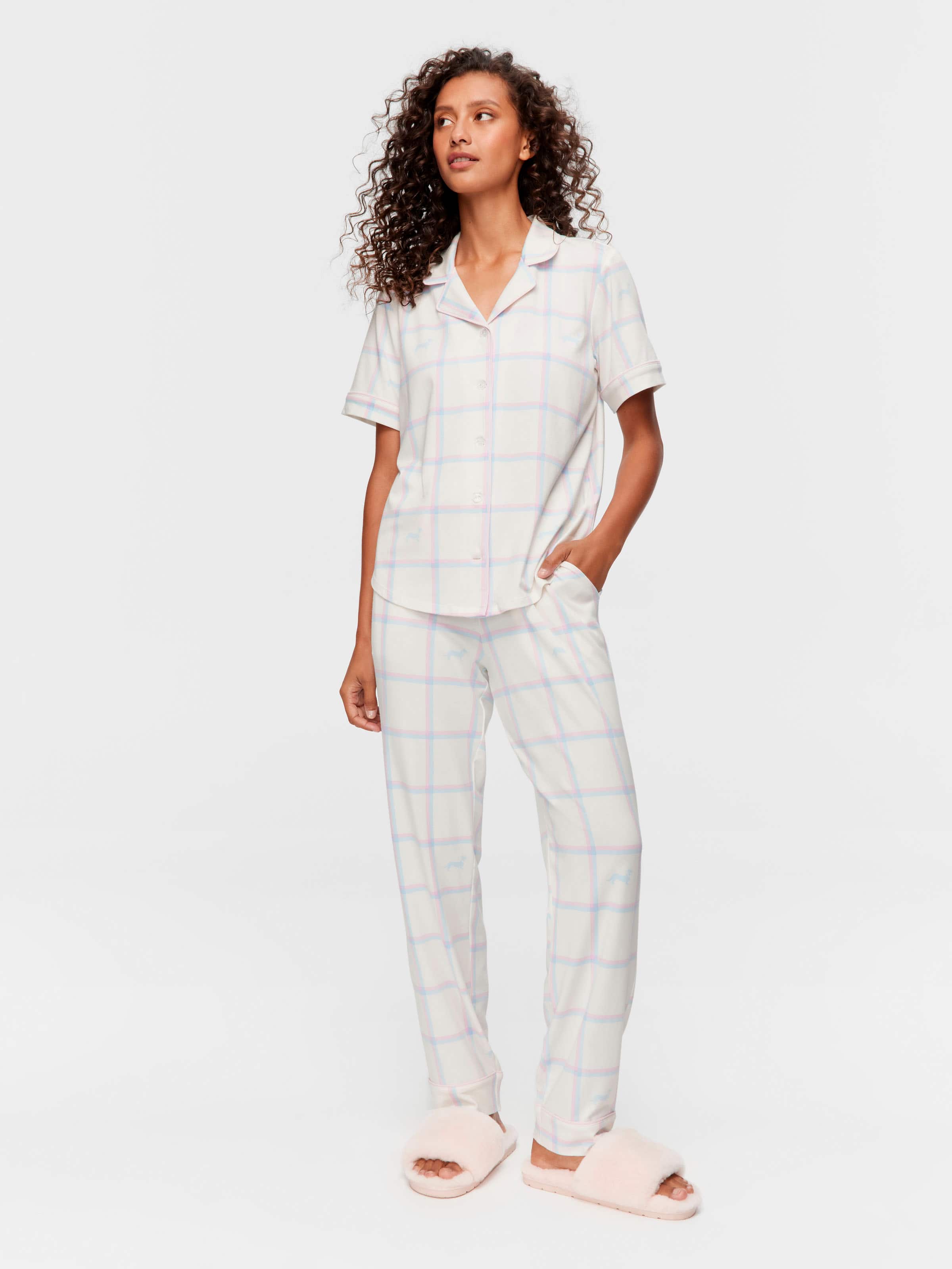 Cream Windowpane Shirt