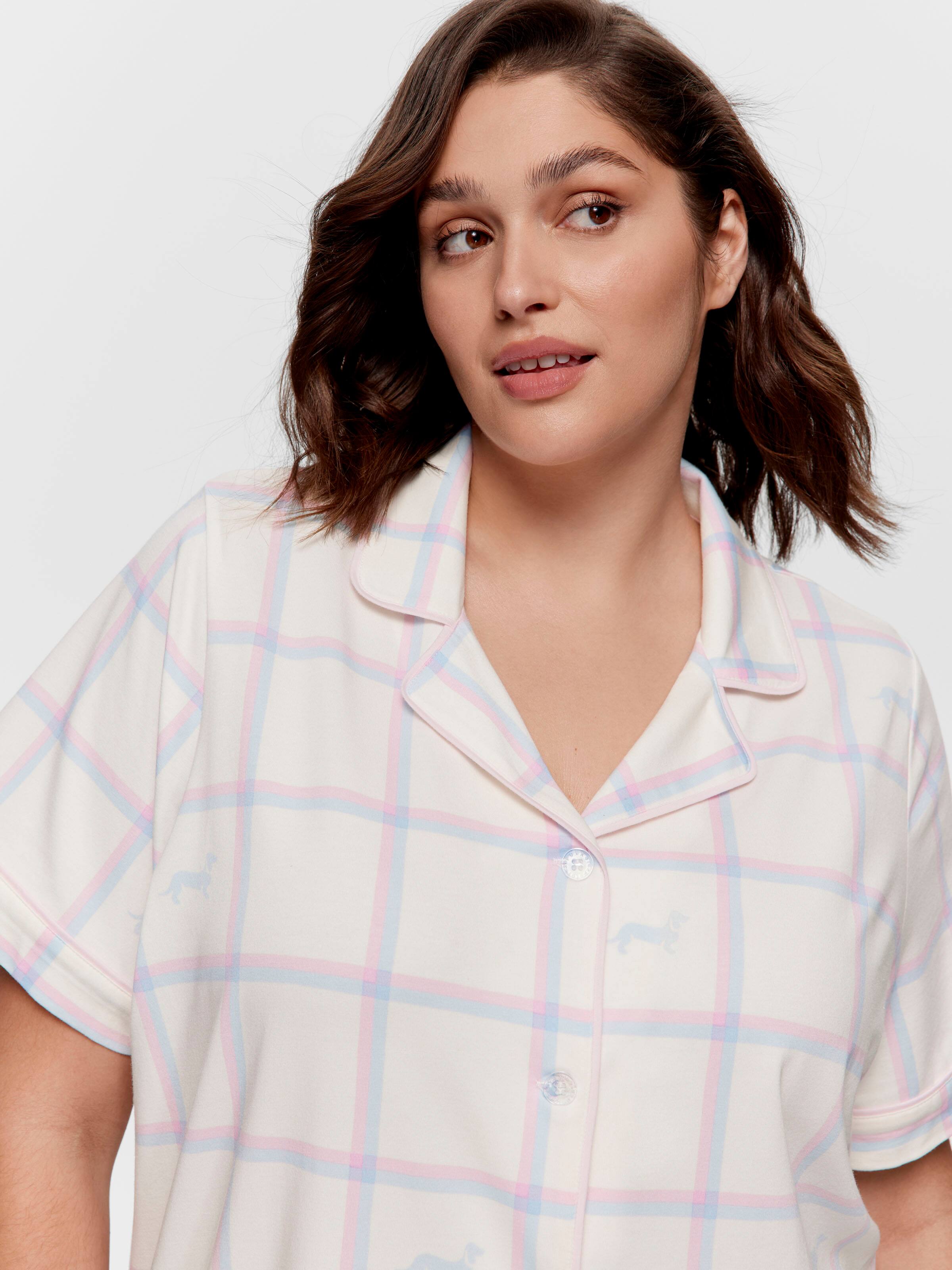 P.A. Plus Cream Windowpane Shirt