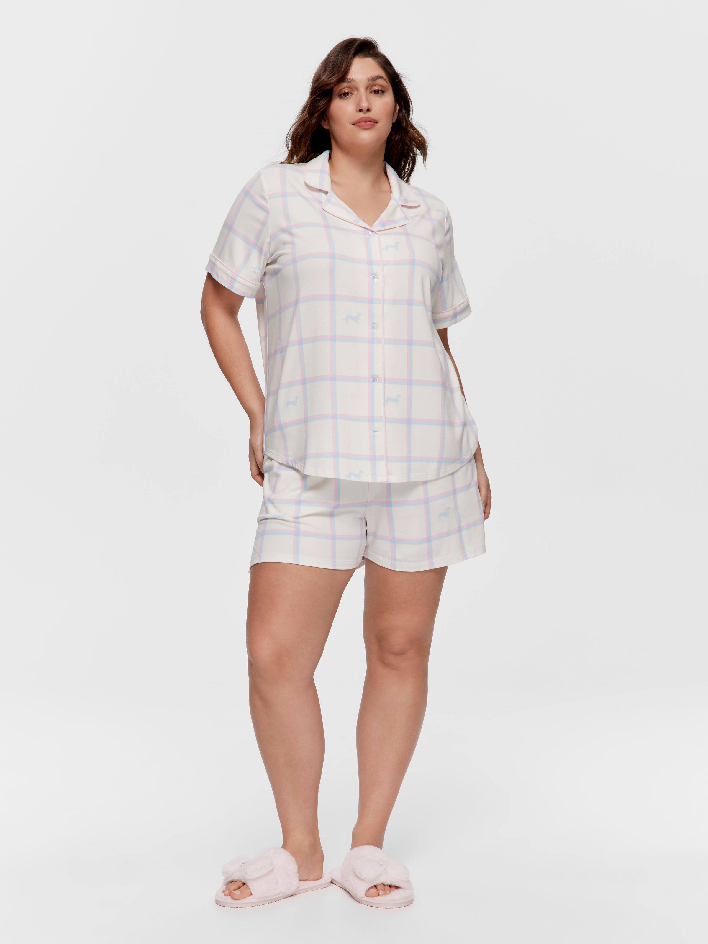 P.A. Plus Cream Windowpane Shirt
