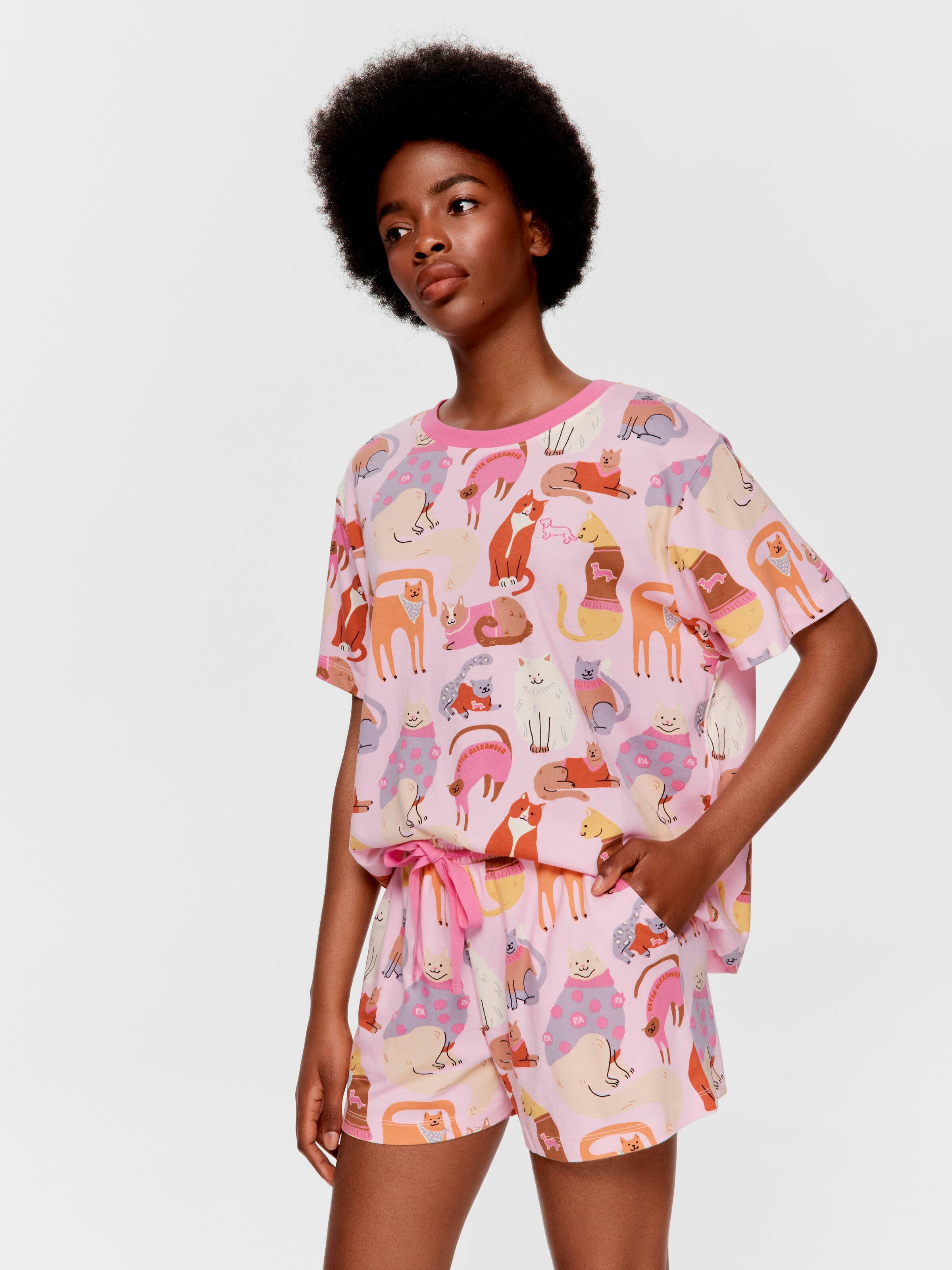 Abstract Cats Pj Set