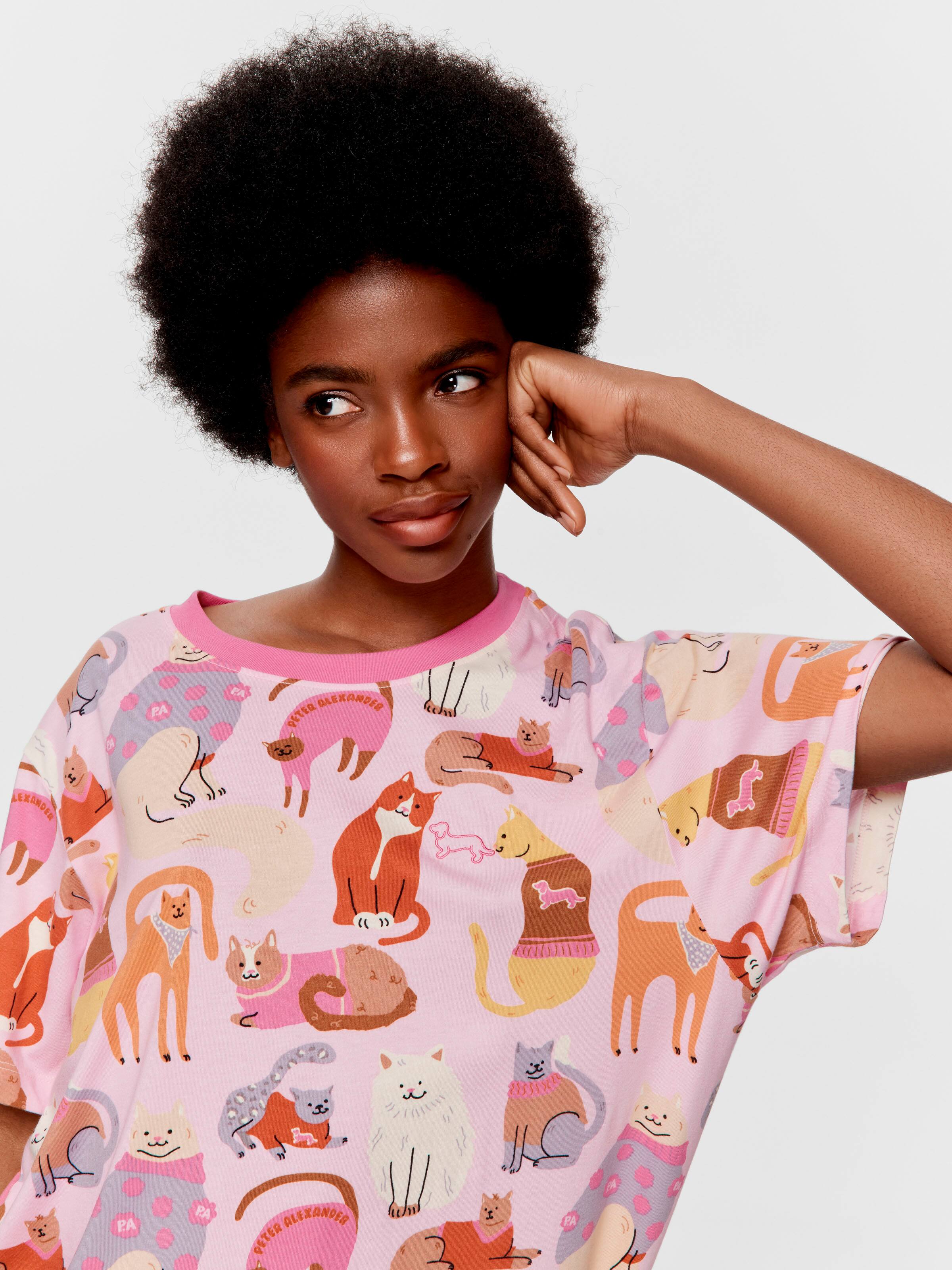 Abstract Cats Pj Set