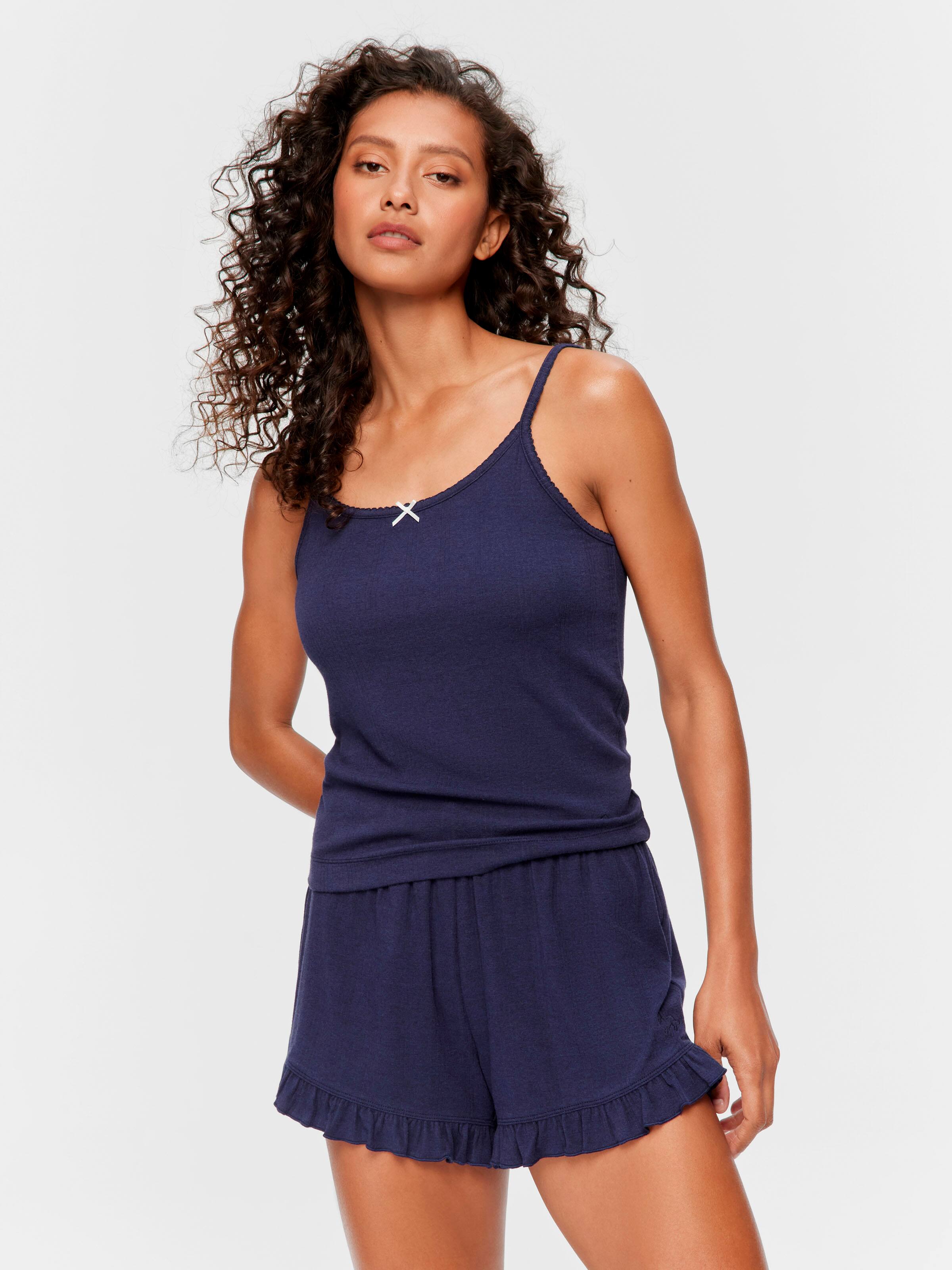 Navy Pointelle Cami Top