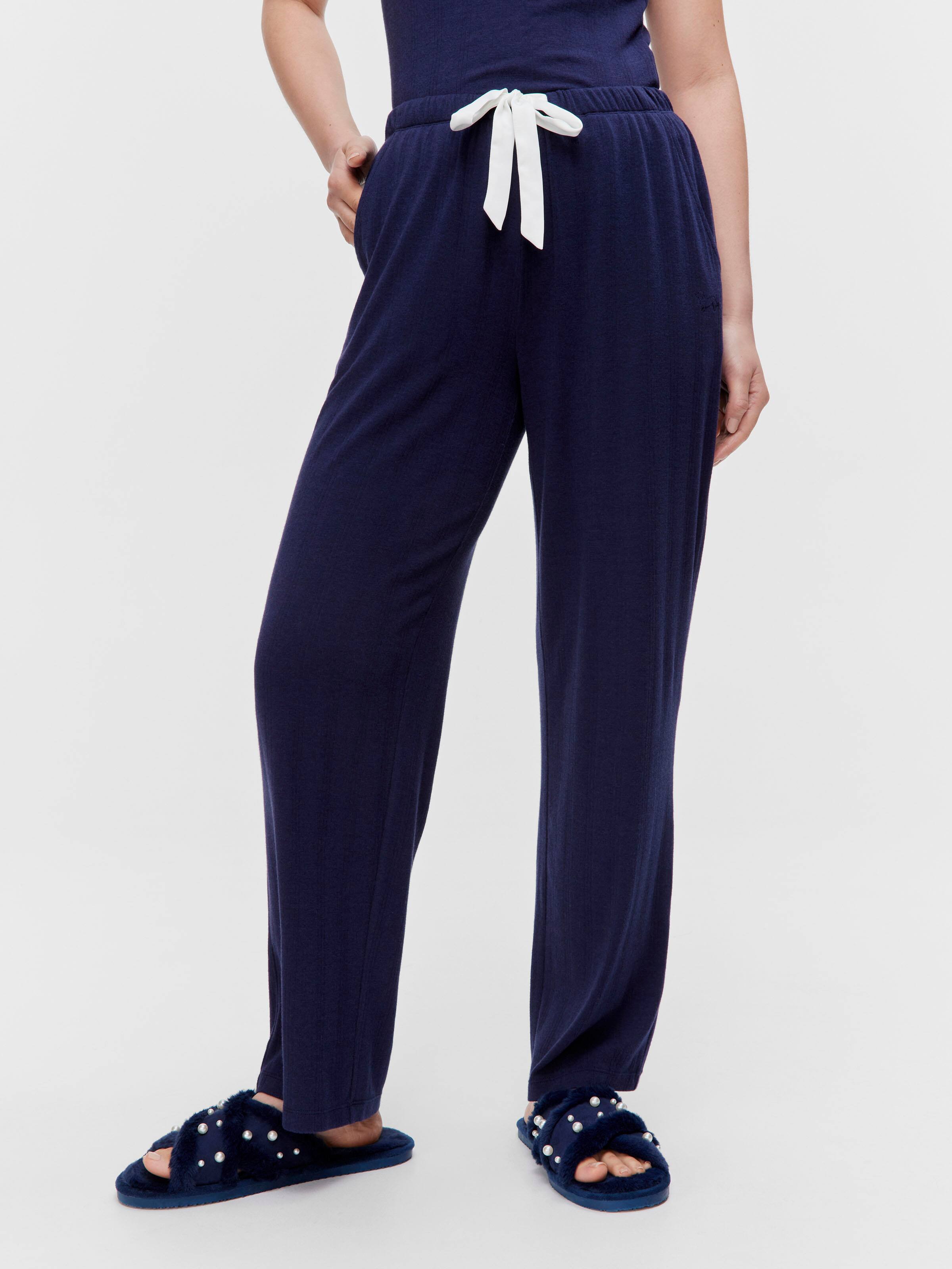 Navy Pointelle Pj Bottom