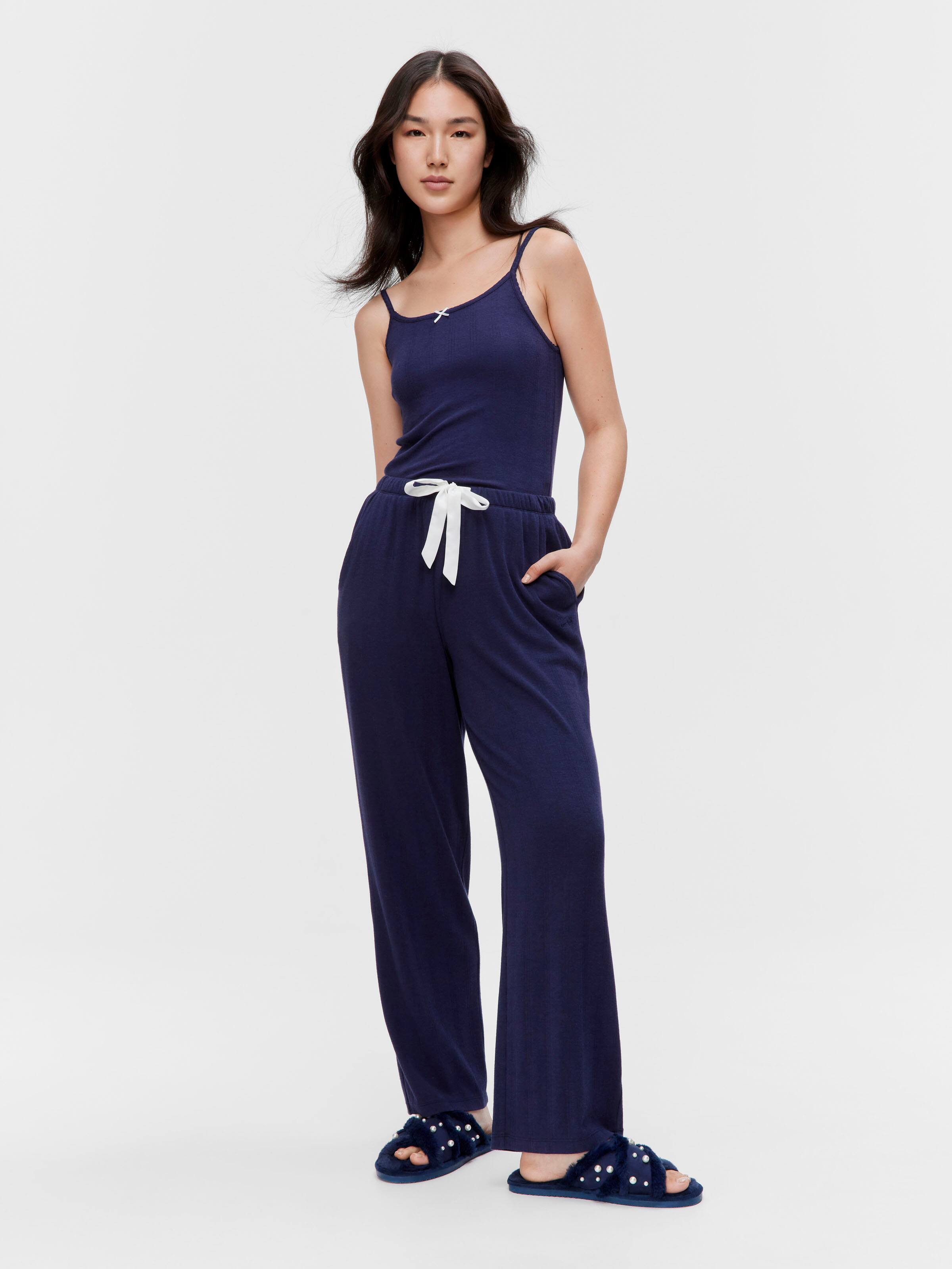 Navy Pointelle Pj Bottom