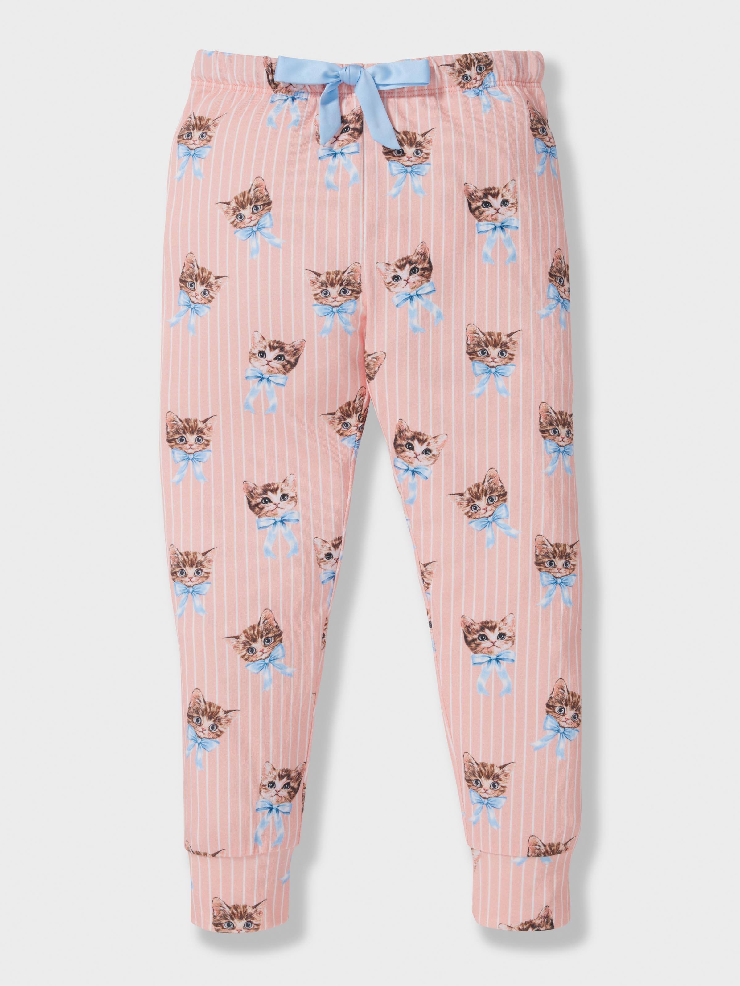 Jnr Girls Vintage Cat Long Pj Set