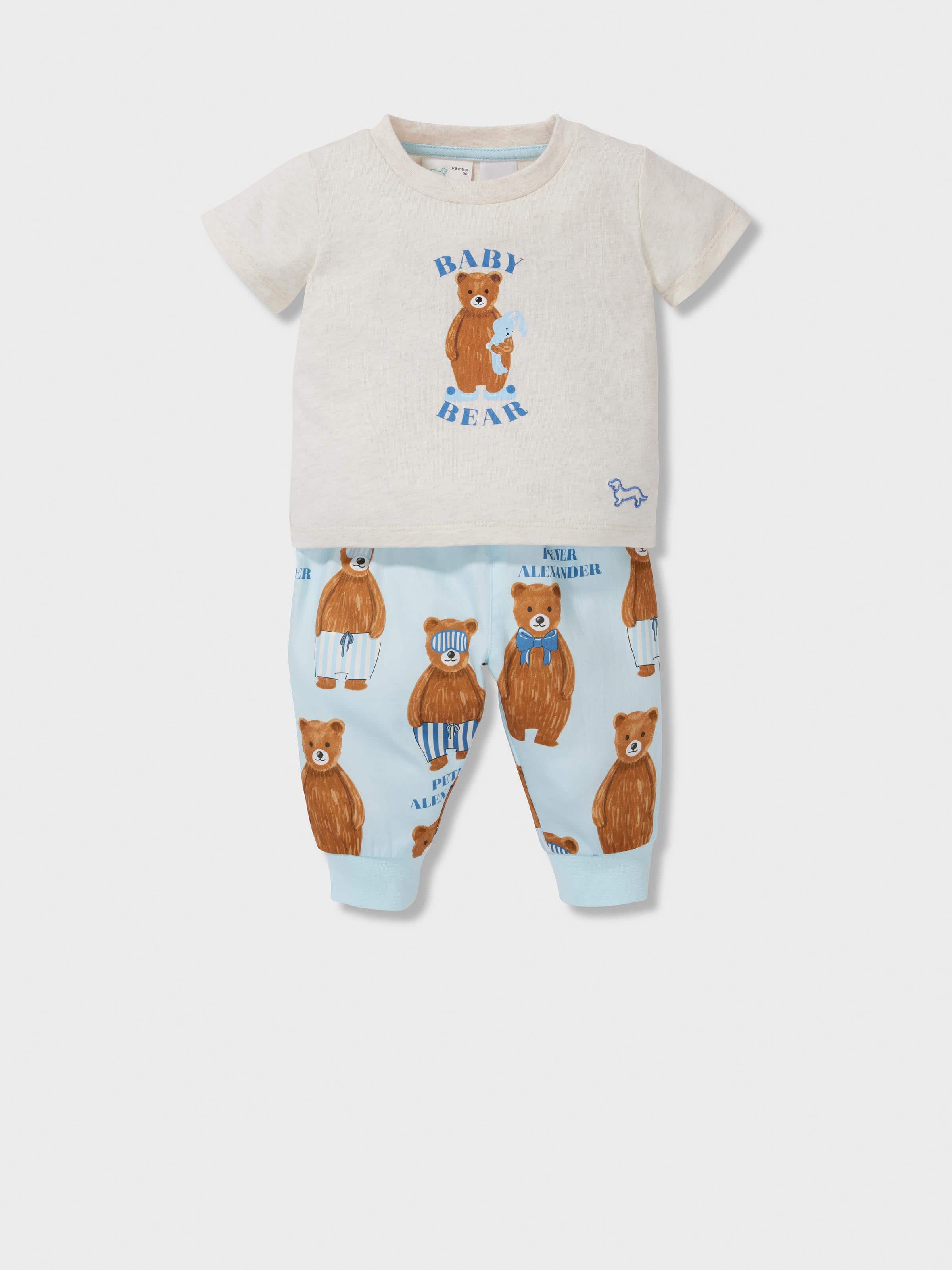 Baby Boy Baby Bear 100% Cotton Long Pj Set