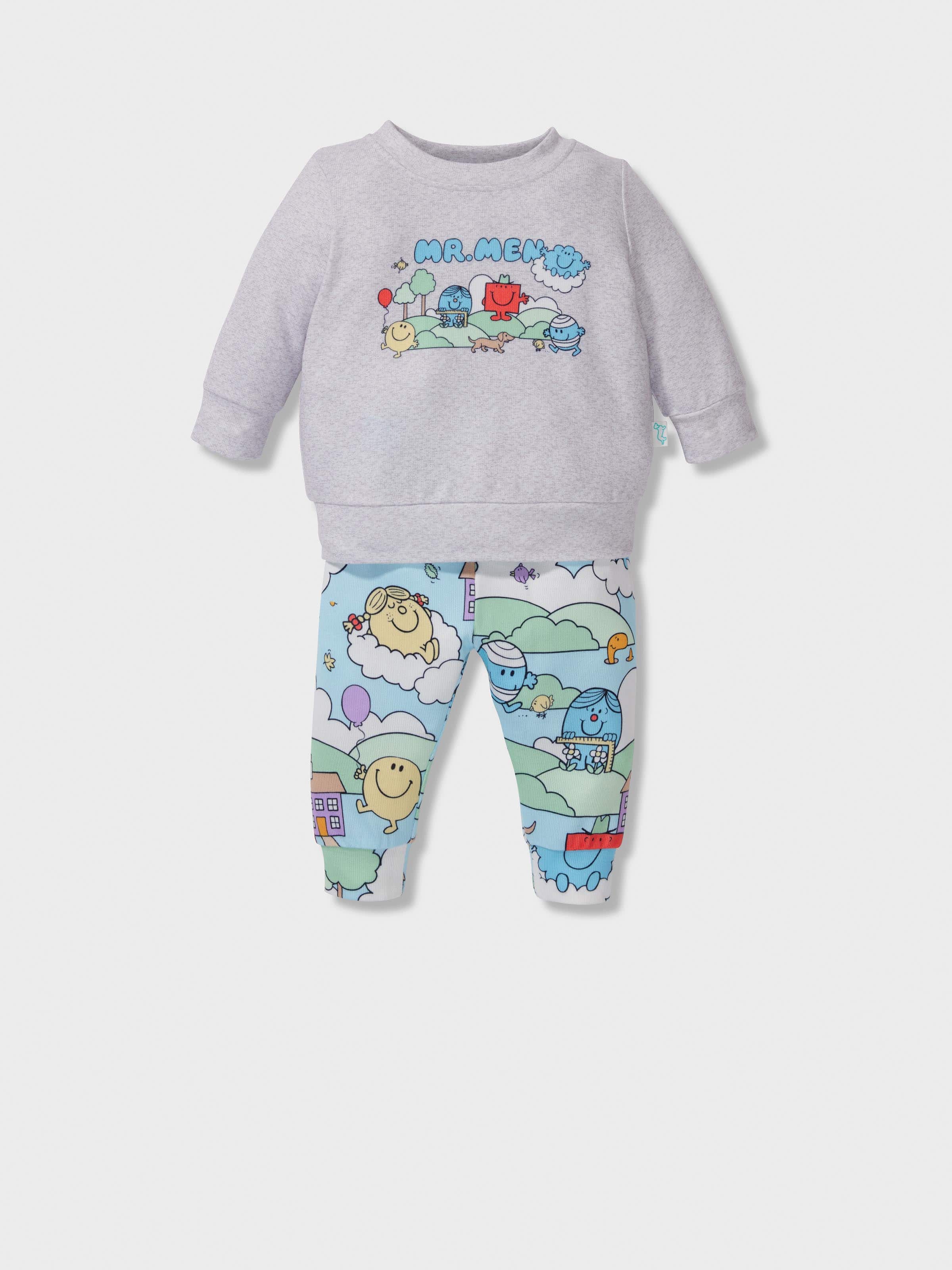 Baby Boy Mr Men Plush Long Pj Set