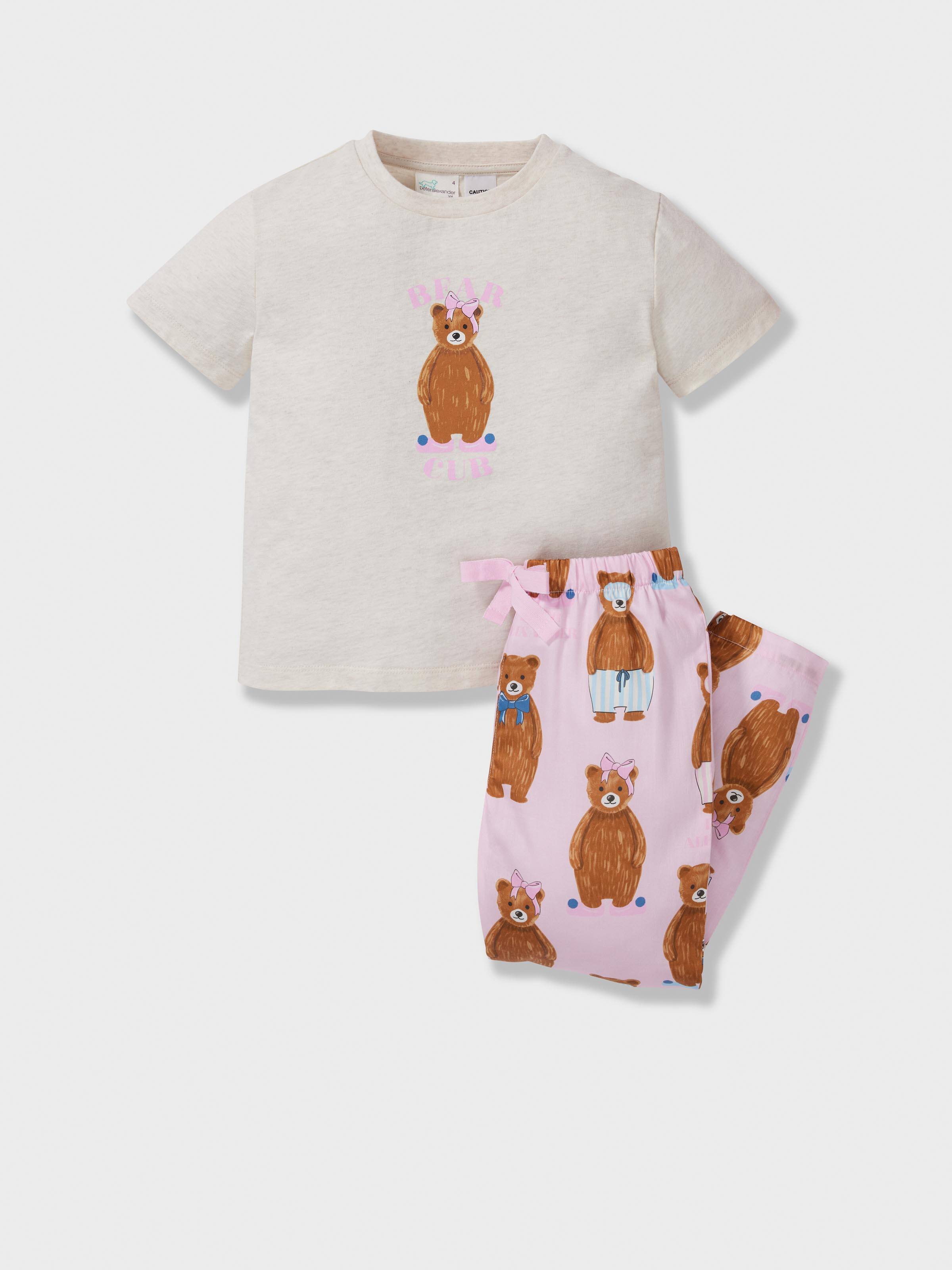 Jnr Girls Bear Cub 100% Cotton Long Pj Set