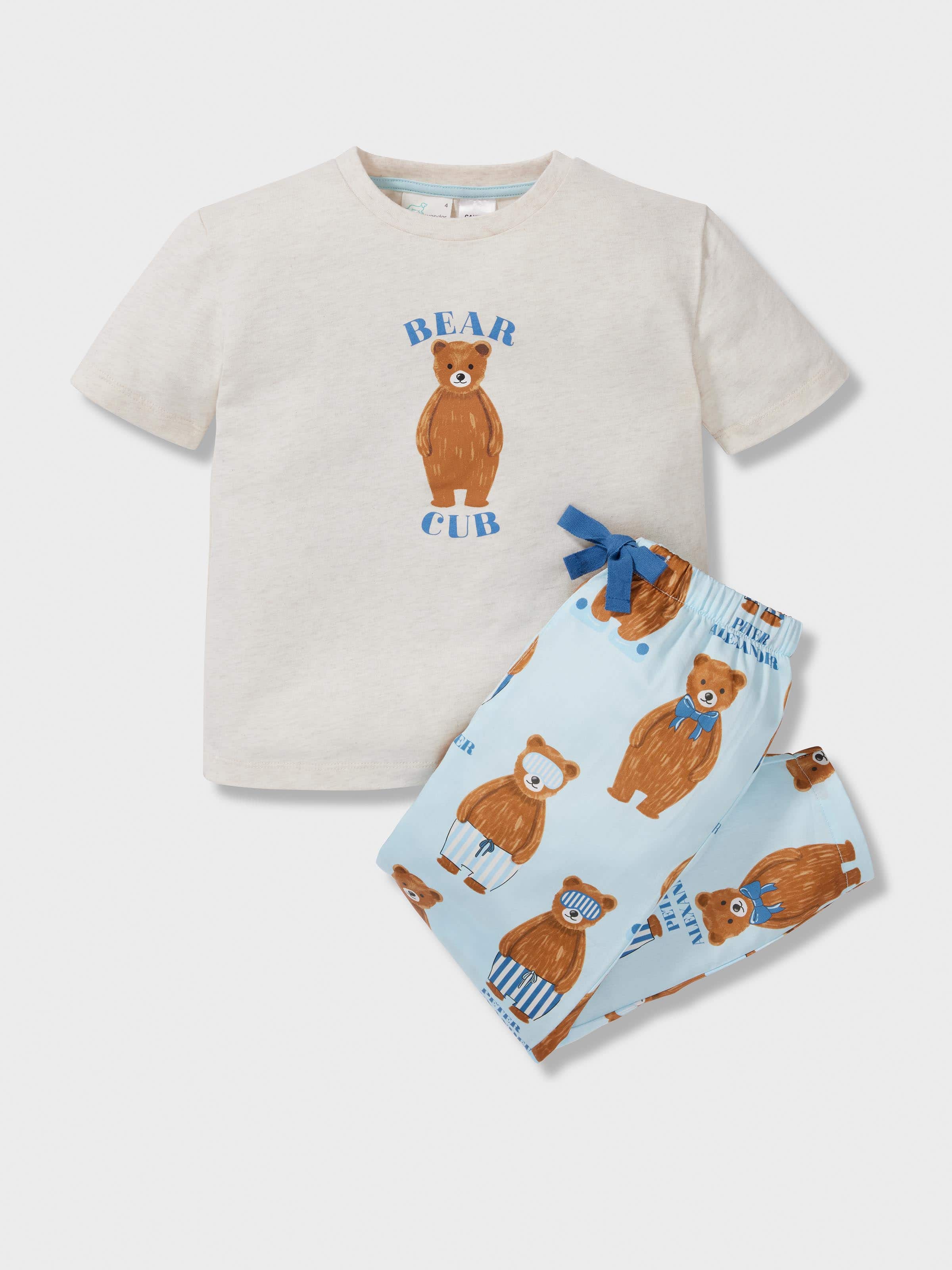 Boys Bear Cub 100% Cotton Long Pj Set