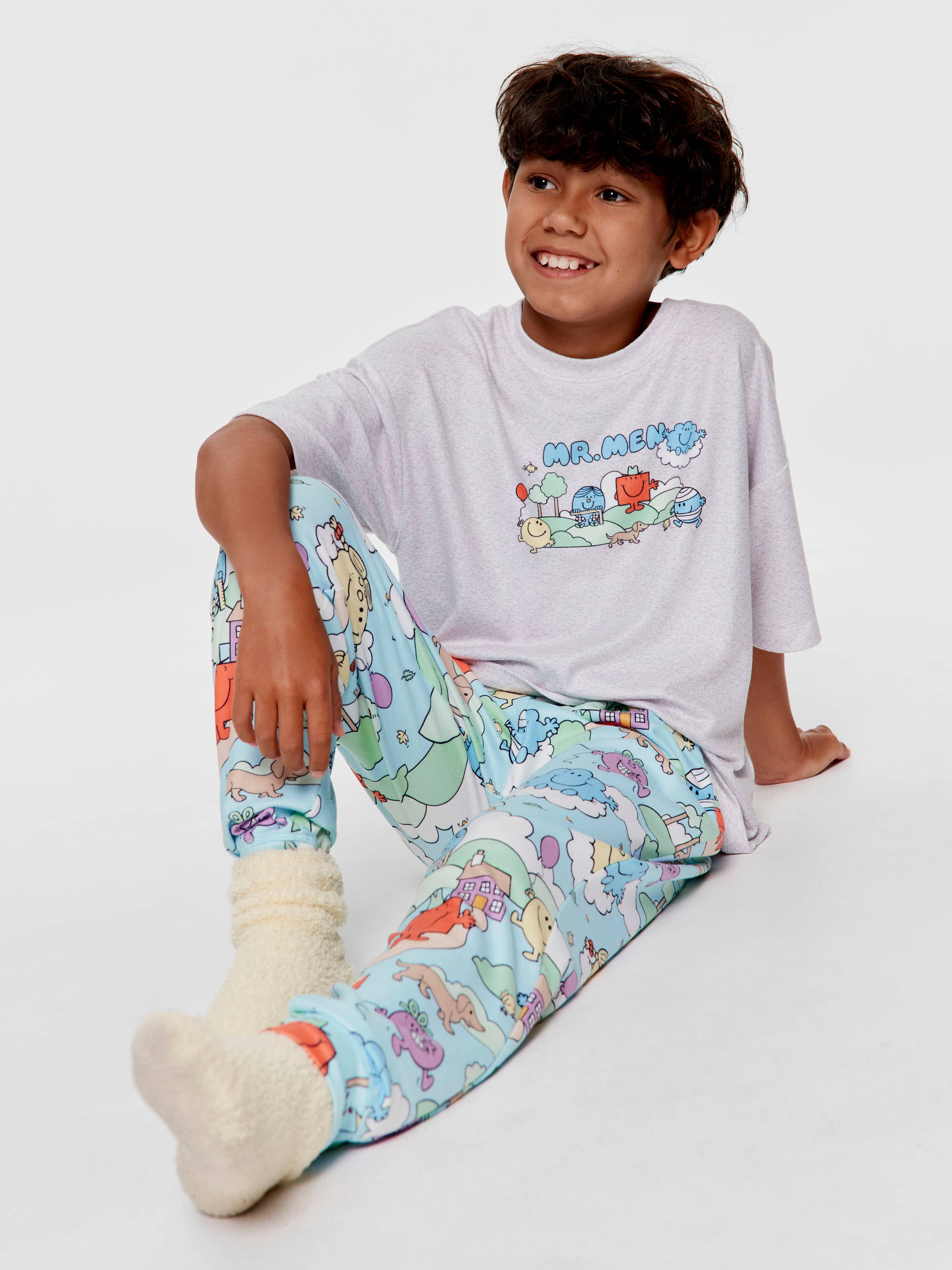 Boys Mr Men Plush Long Pj Set