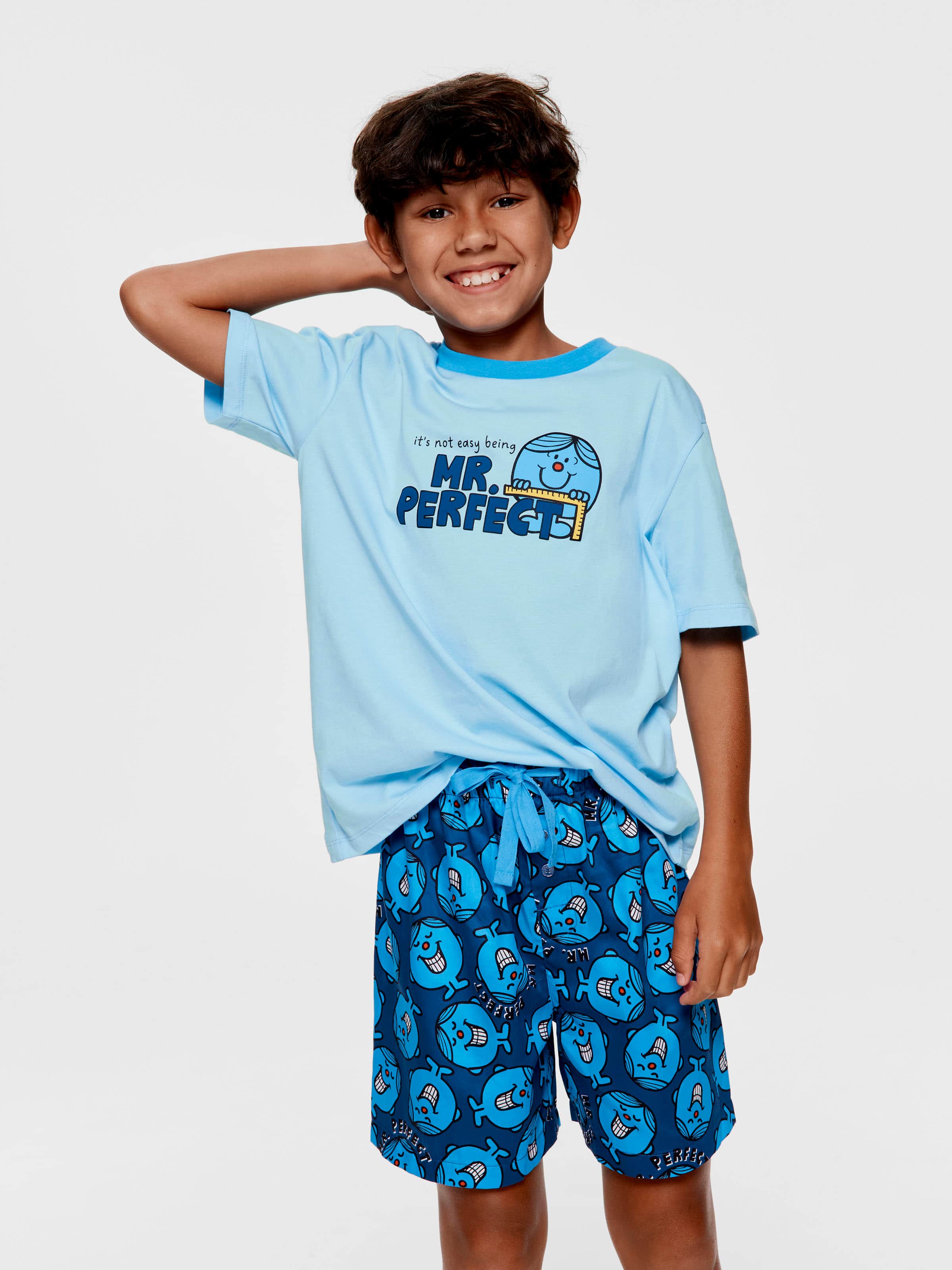 Boys Mr Perfect 100% Cotton Short Pj Set