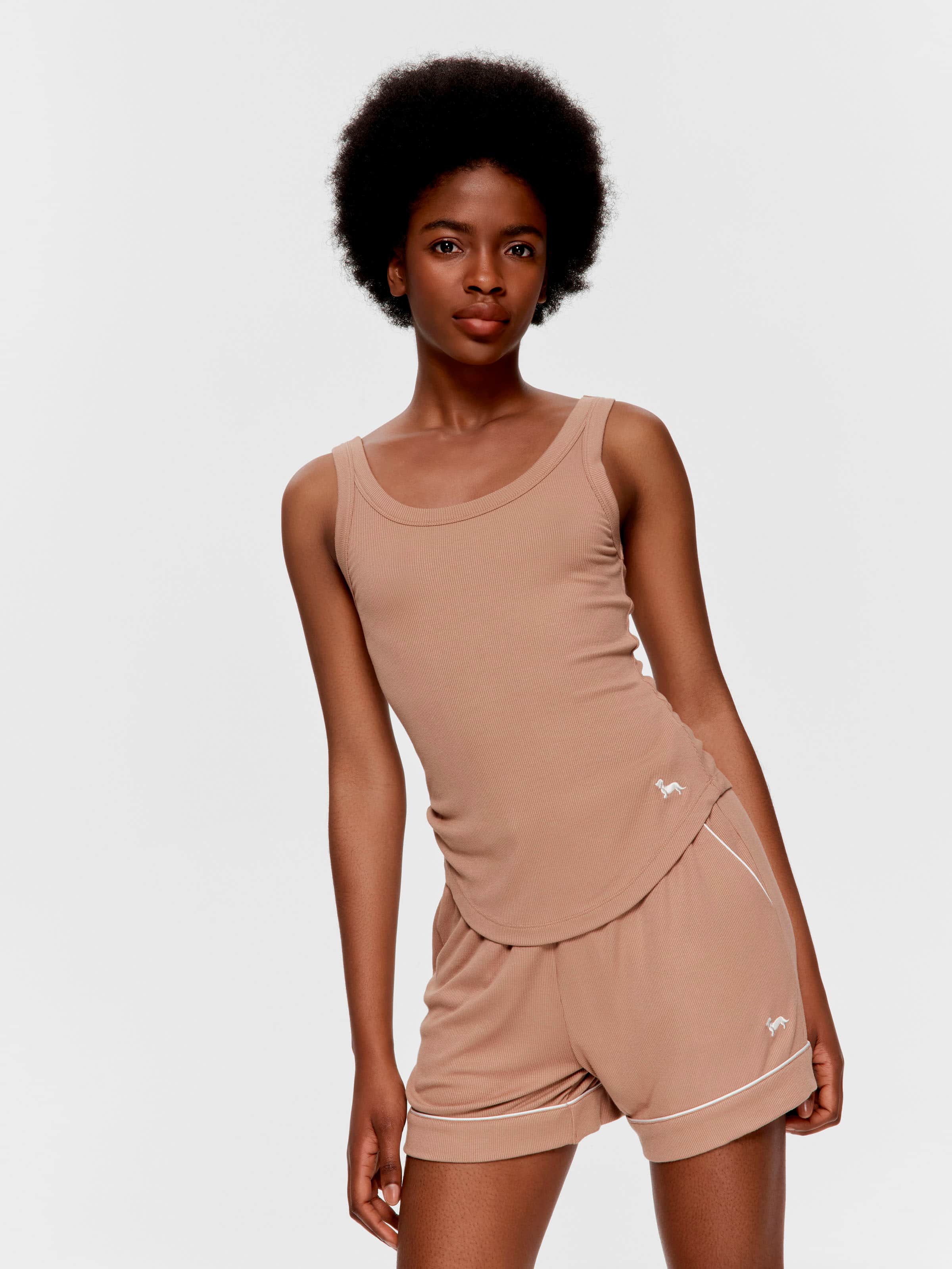 Natural Bamboo Rib Vest Top