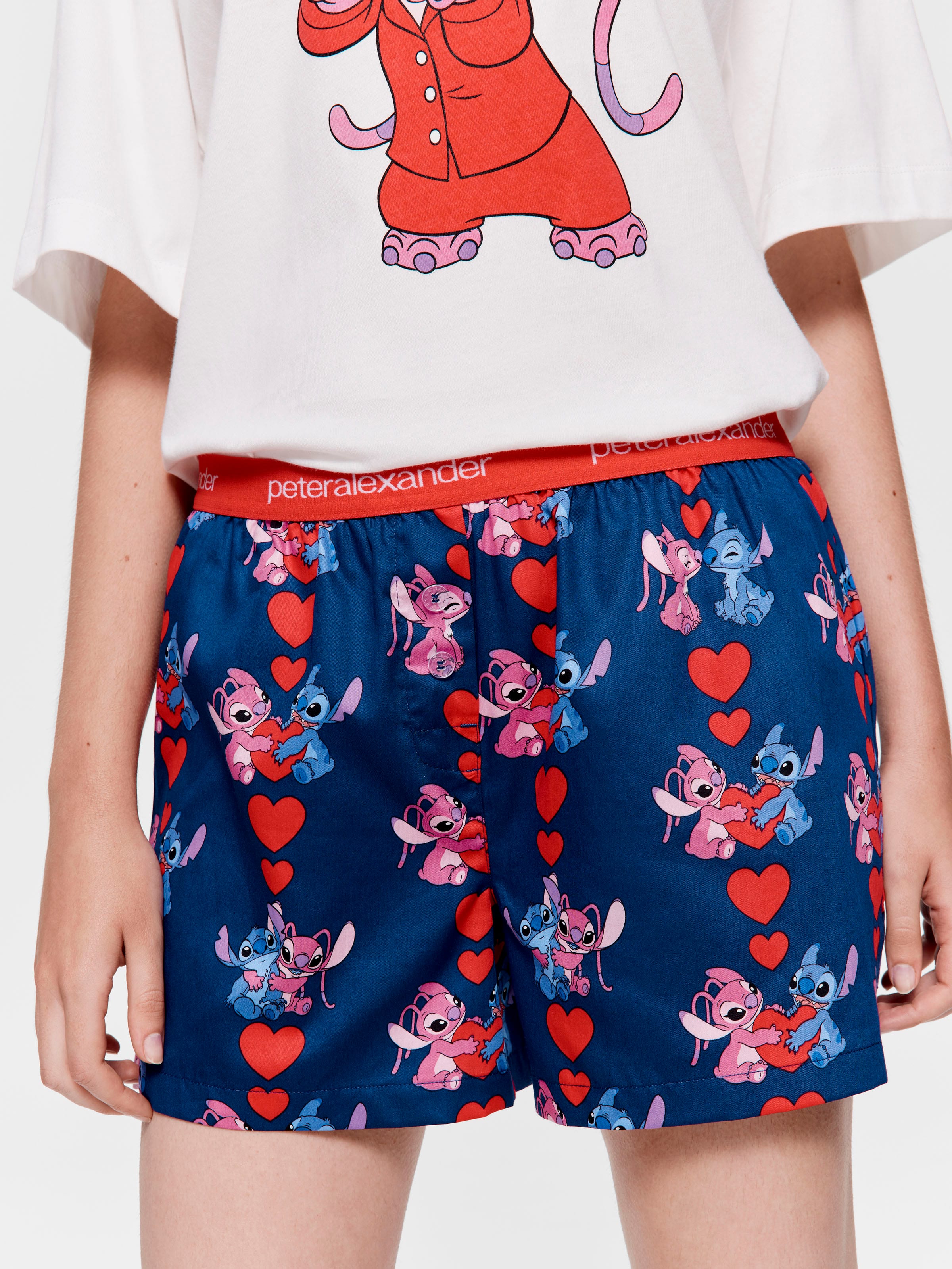 Disney Stitch & Angel 100% Cotton Sateen Boxer Short