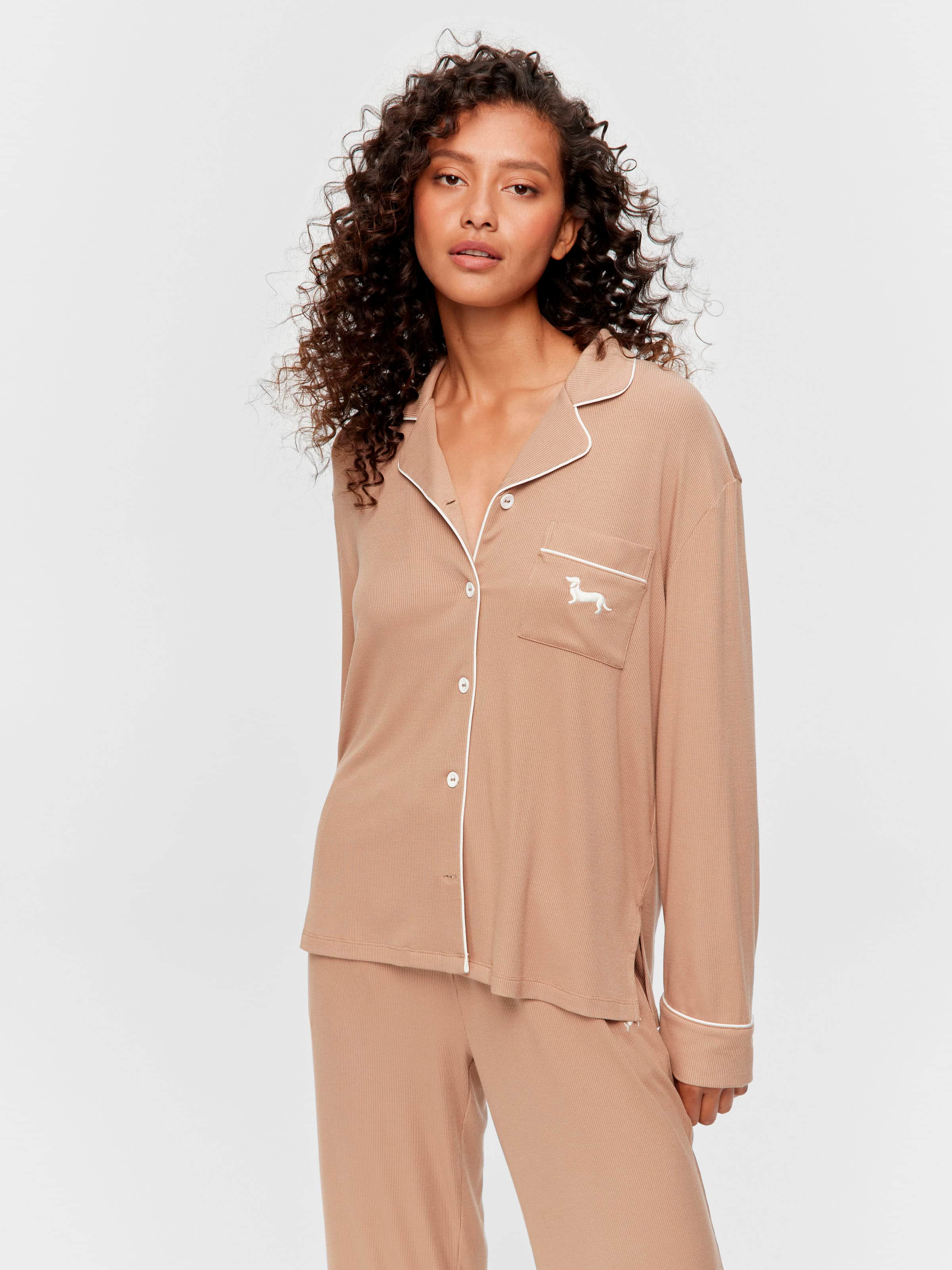 Natural Bamboo Rib Long Sleeve Shirt