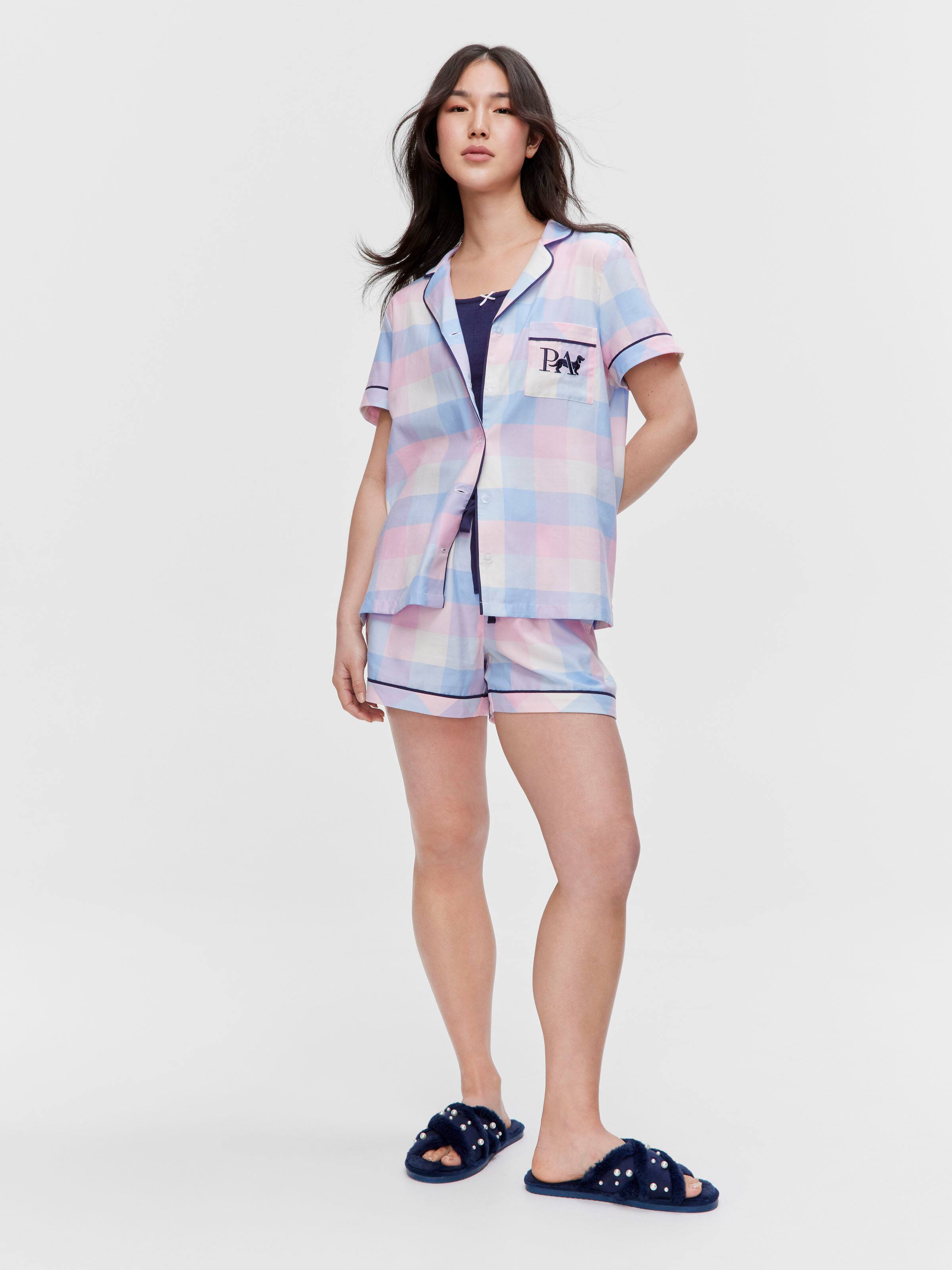 Buffalo Check 100% Cotton Sateen Shortie Pj Set