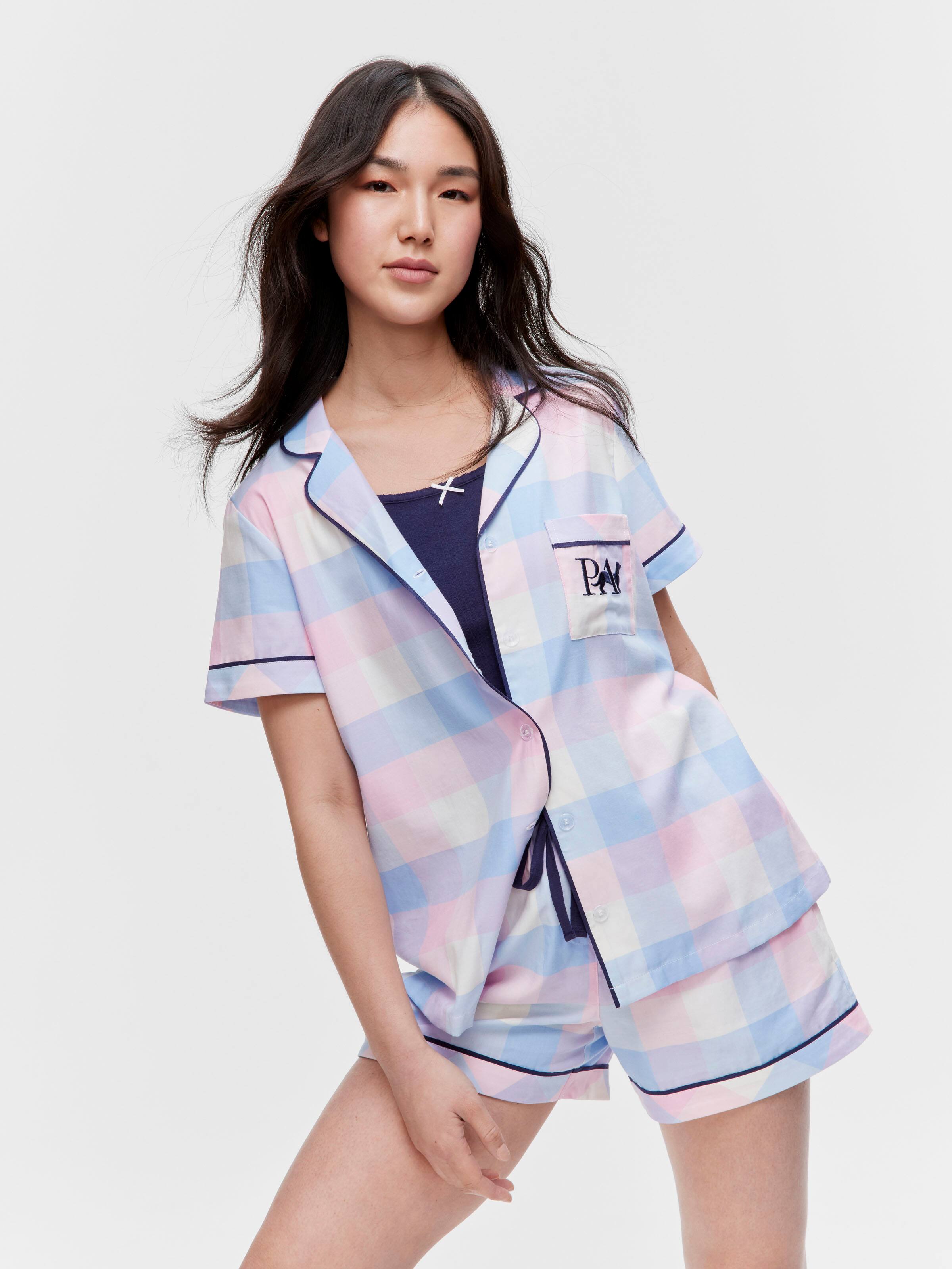 Buffalo Check 100% Cotton Sateen Shortie Pj Set