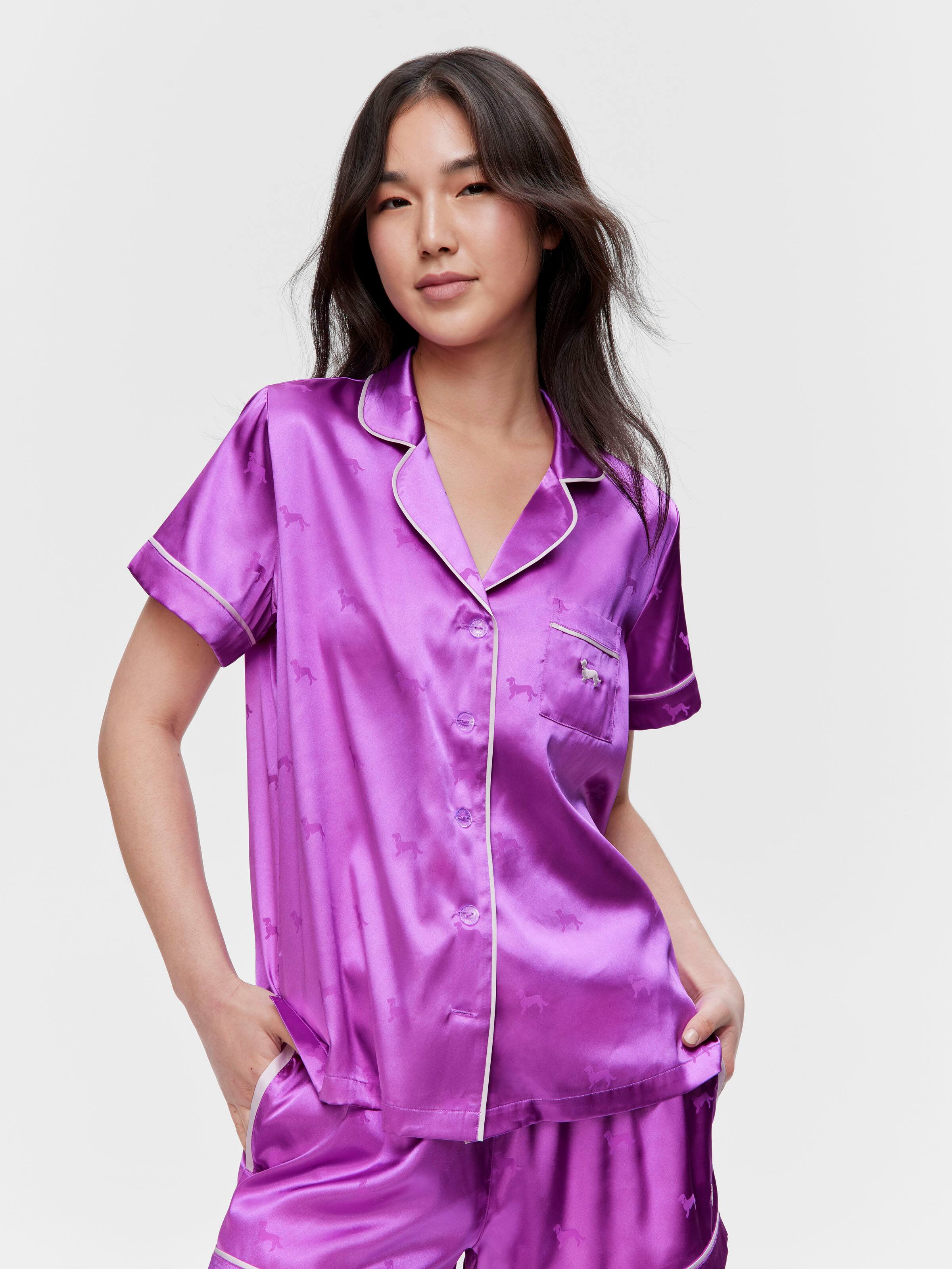 Orchid Penny Satin Pj Shirt
