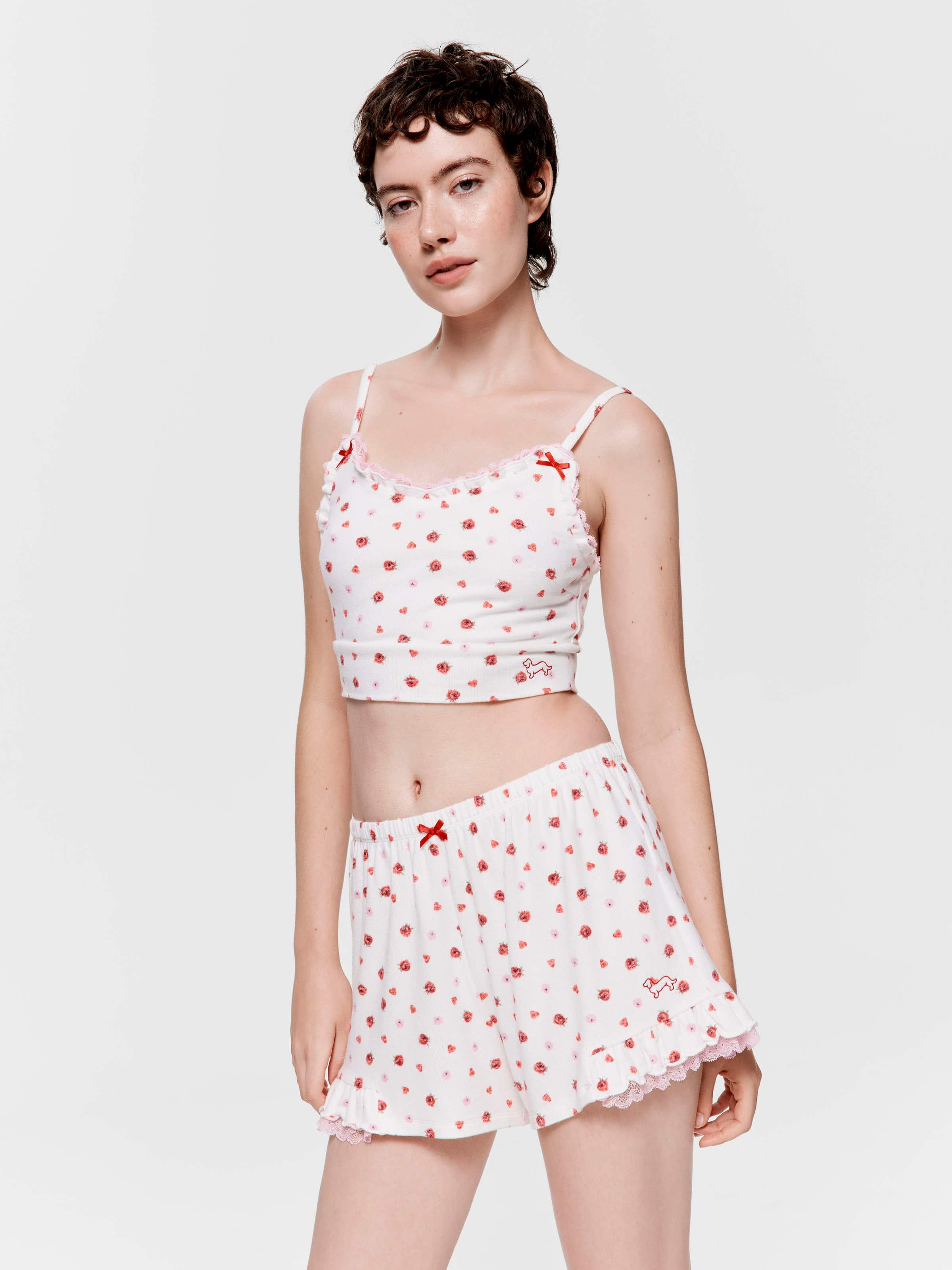 Rose Heart Fuzzy Frill Short