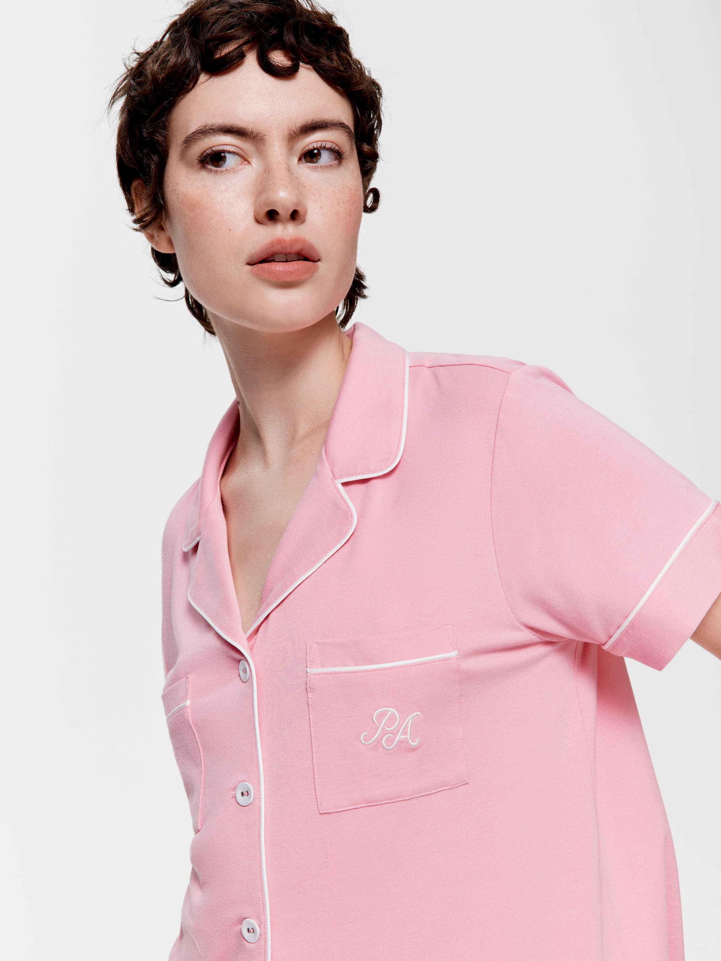 Pink Bamboo Jersey Shortie Pj Set