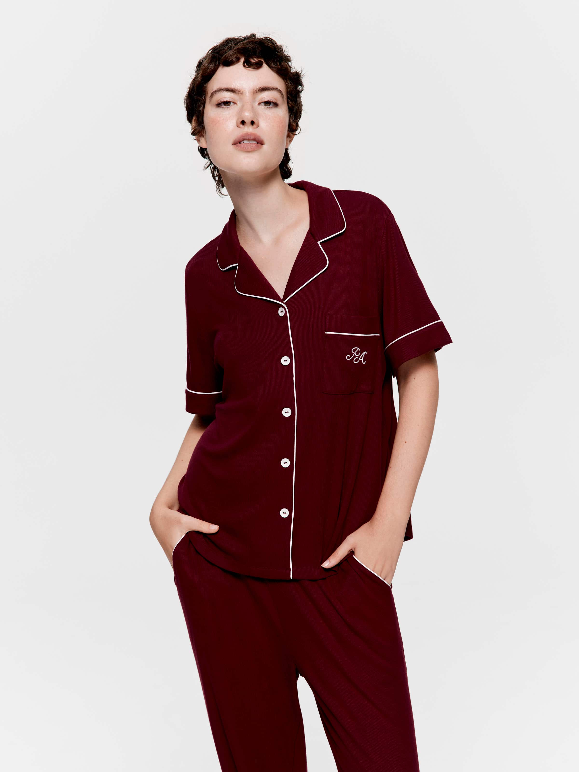 Auburn Bamboo Rib Short Sleeve Shirt