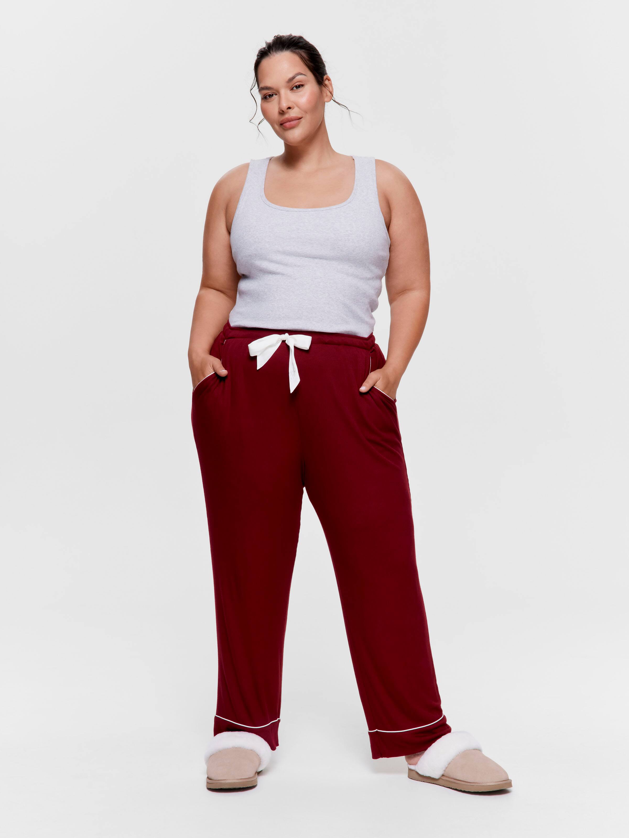 P.A. Plus Auburn Bamboo Rib Straight Leg Pj Bottom