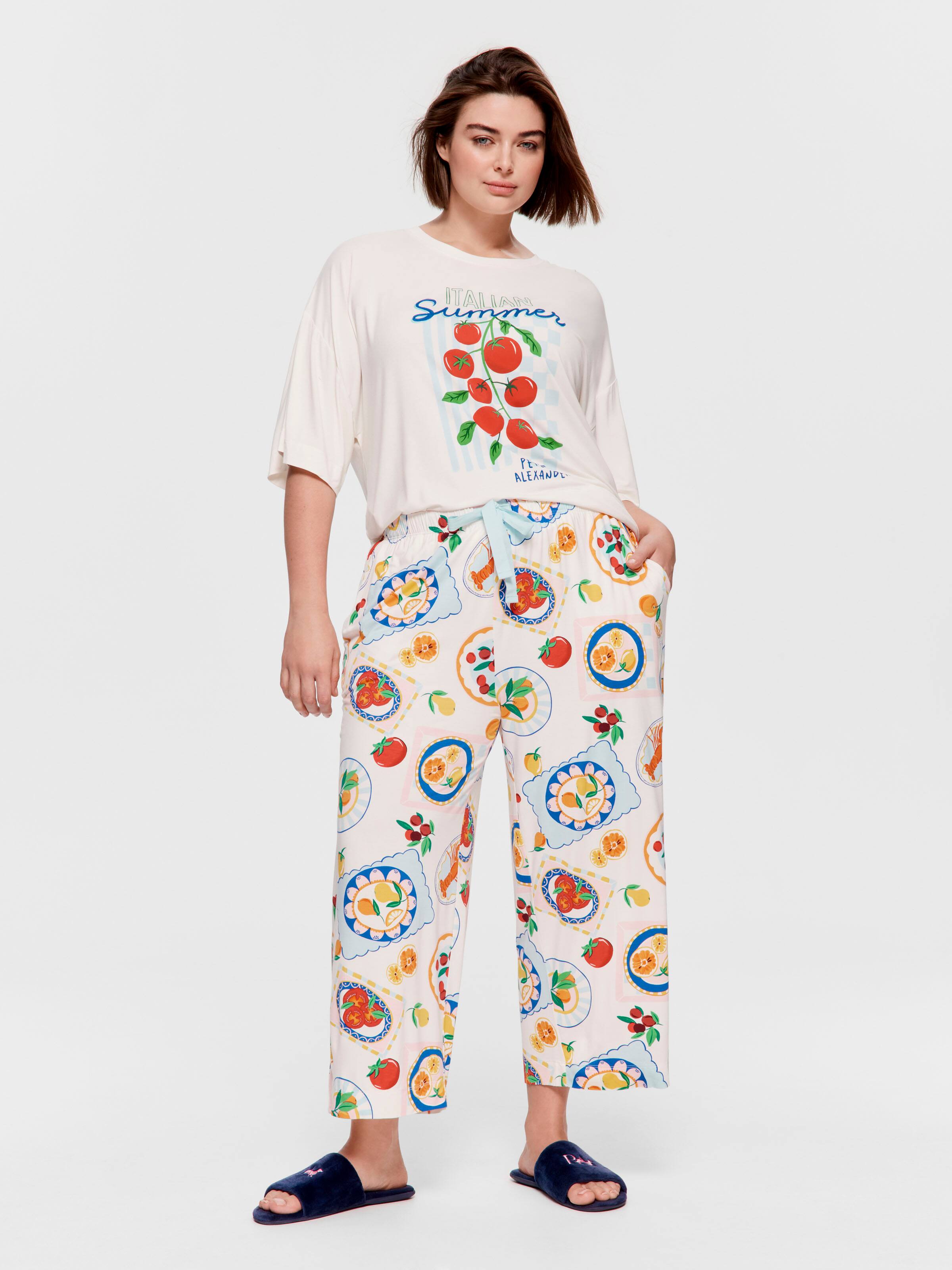 P.A. Plus Italian Summer Bamboo Jersey 3/4 Pj Bottom