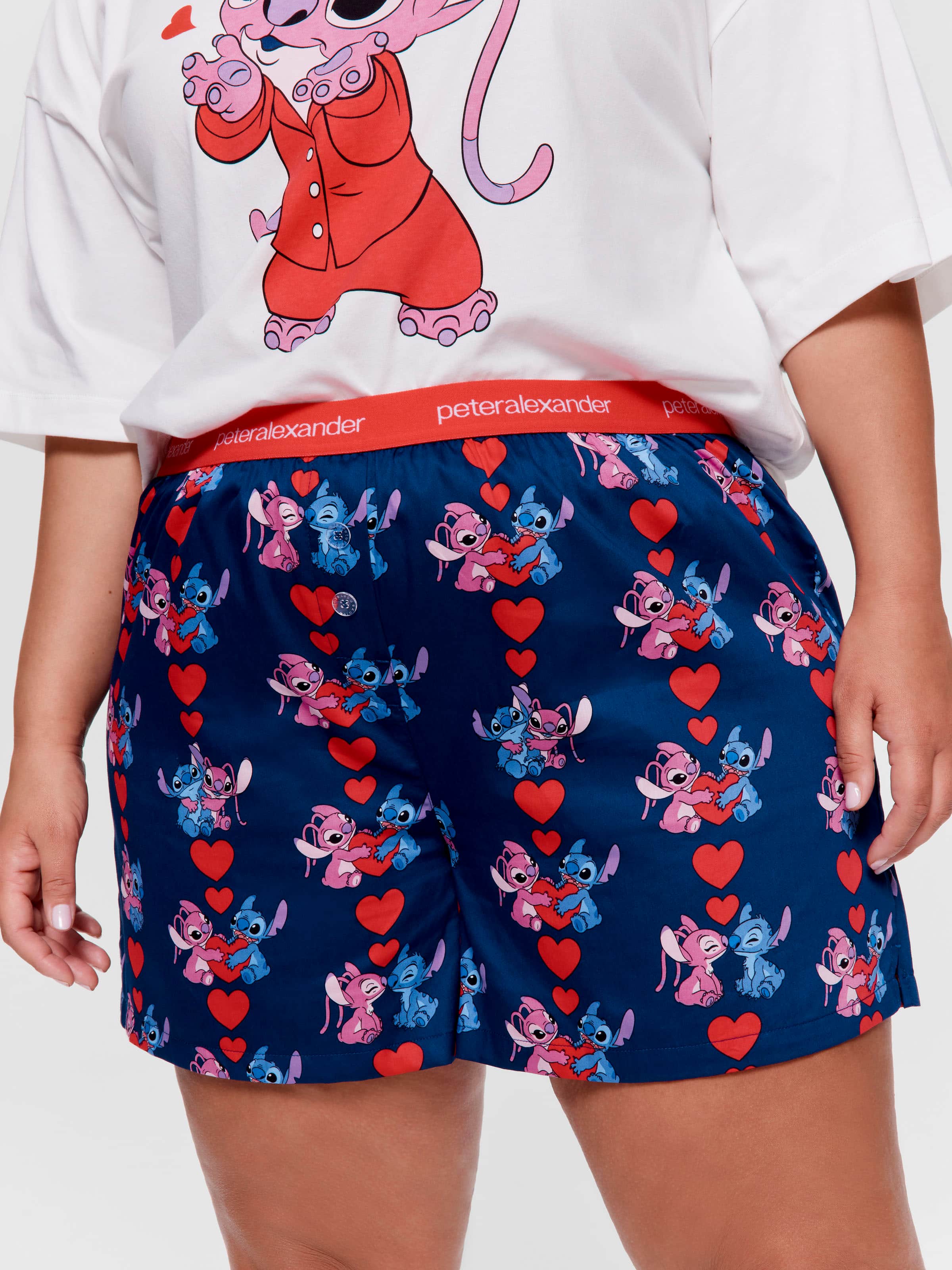 P.A. Plus Disney Stitch & Angel 100% Cotton Sateen Boxer Short