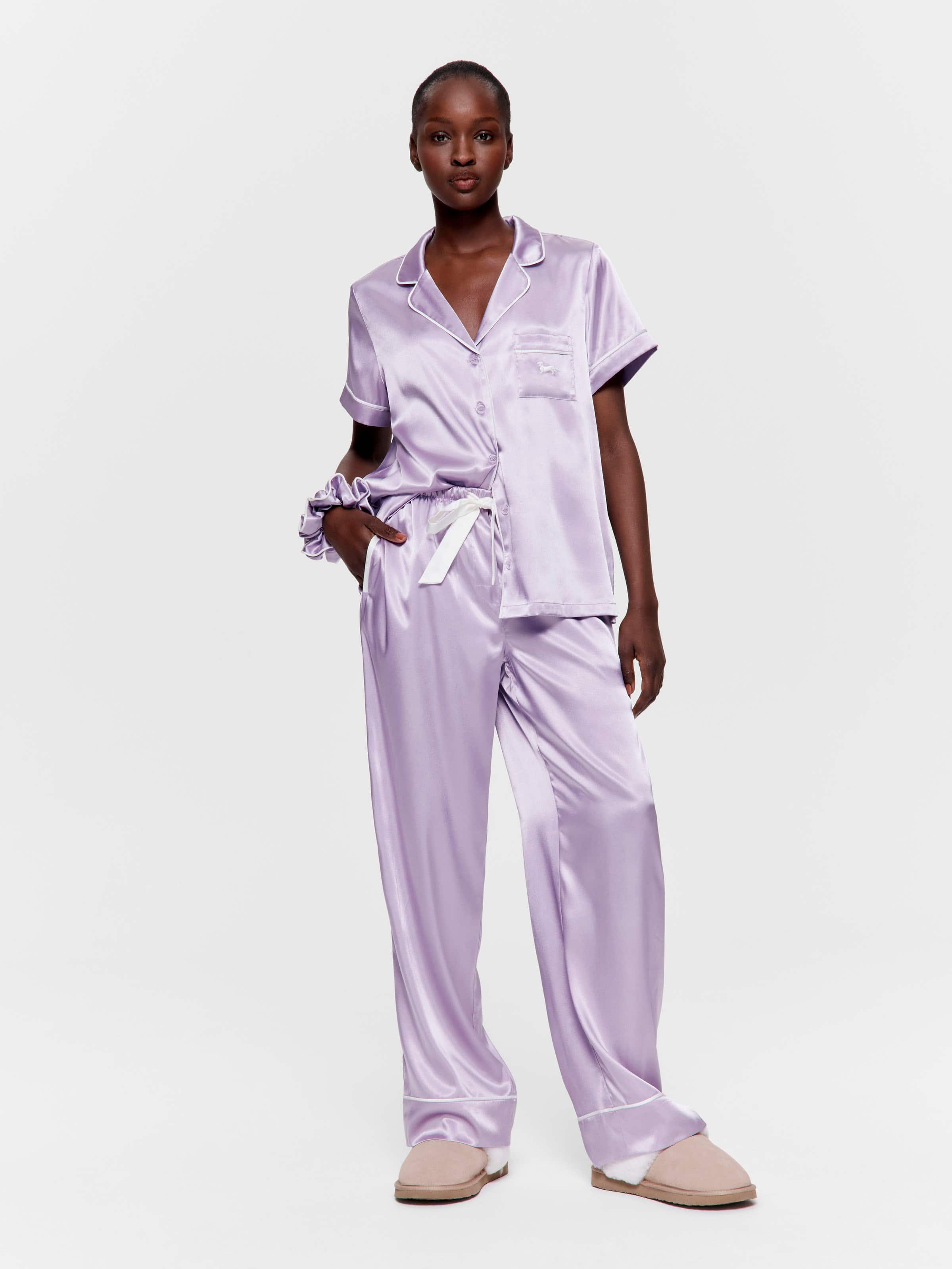 Lavender Satin Pj Set