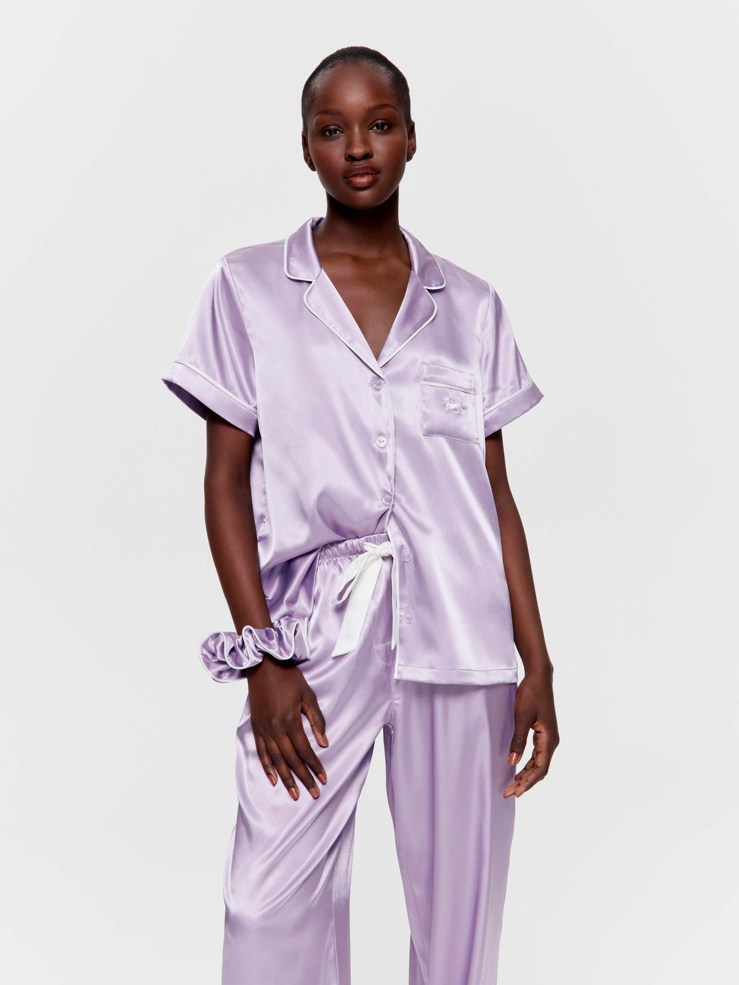 Lavender Satin Pj Set