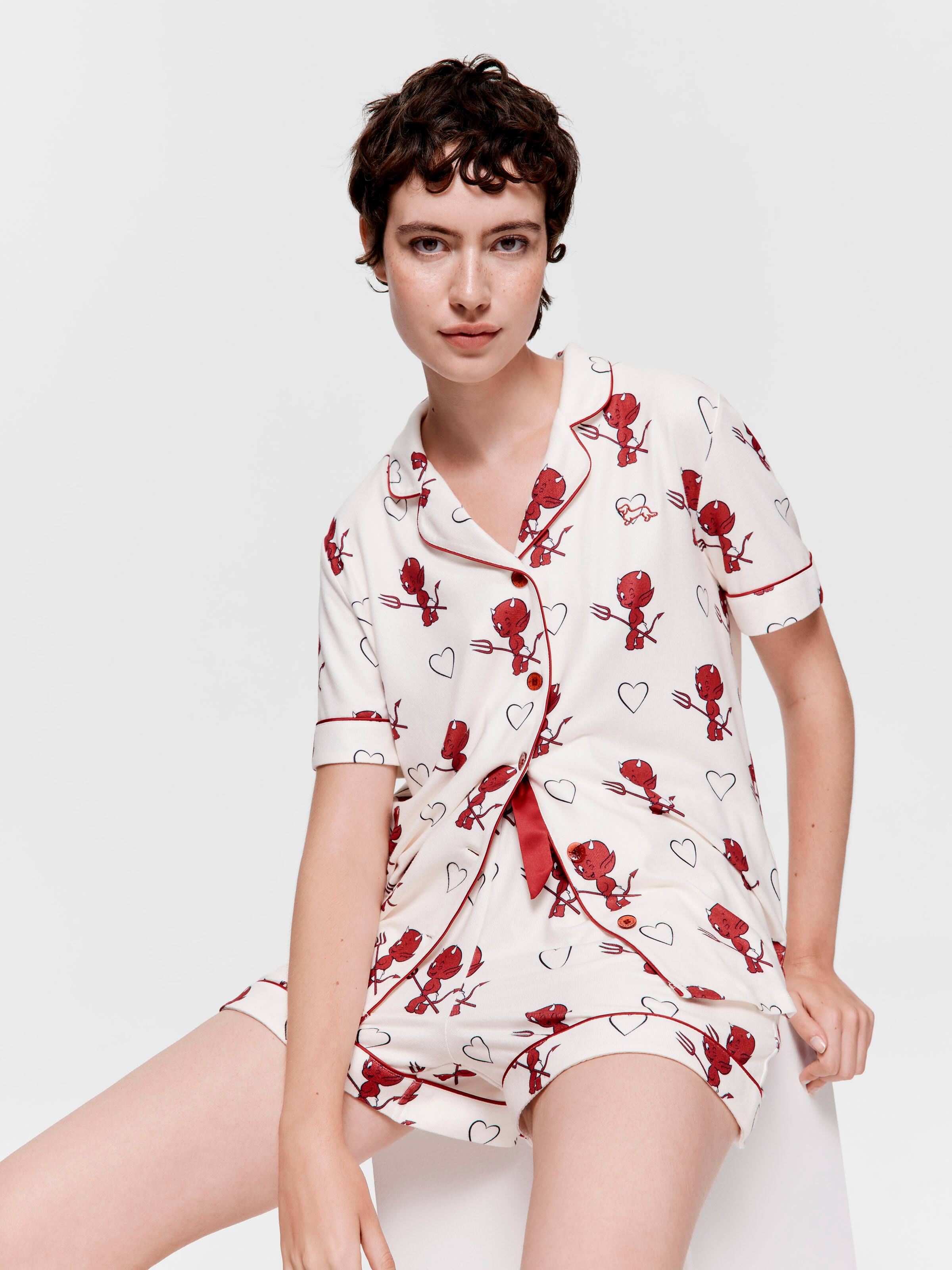 Hot Stuff Plush Shortie Pj Set