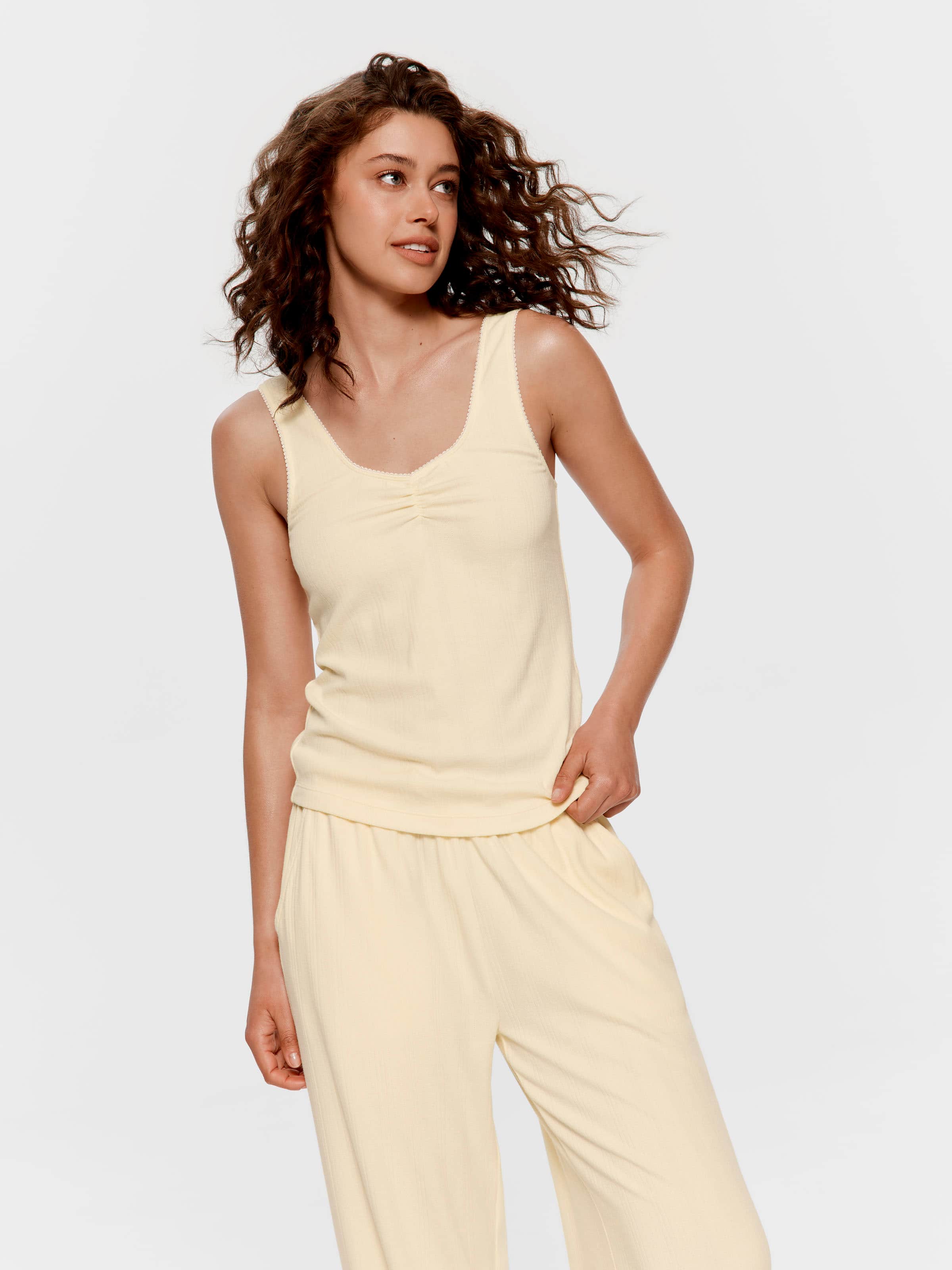 Butter Yellow Pointelle Cami Tank