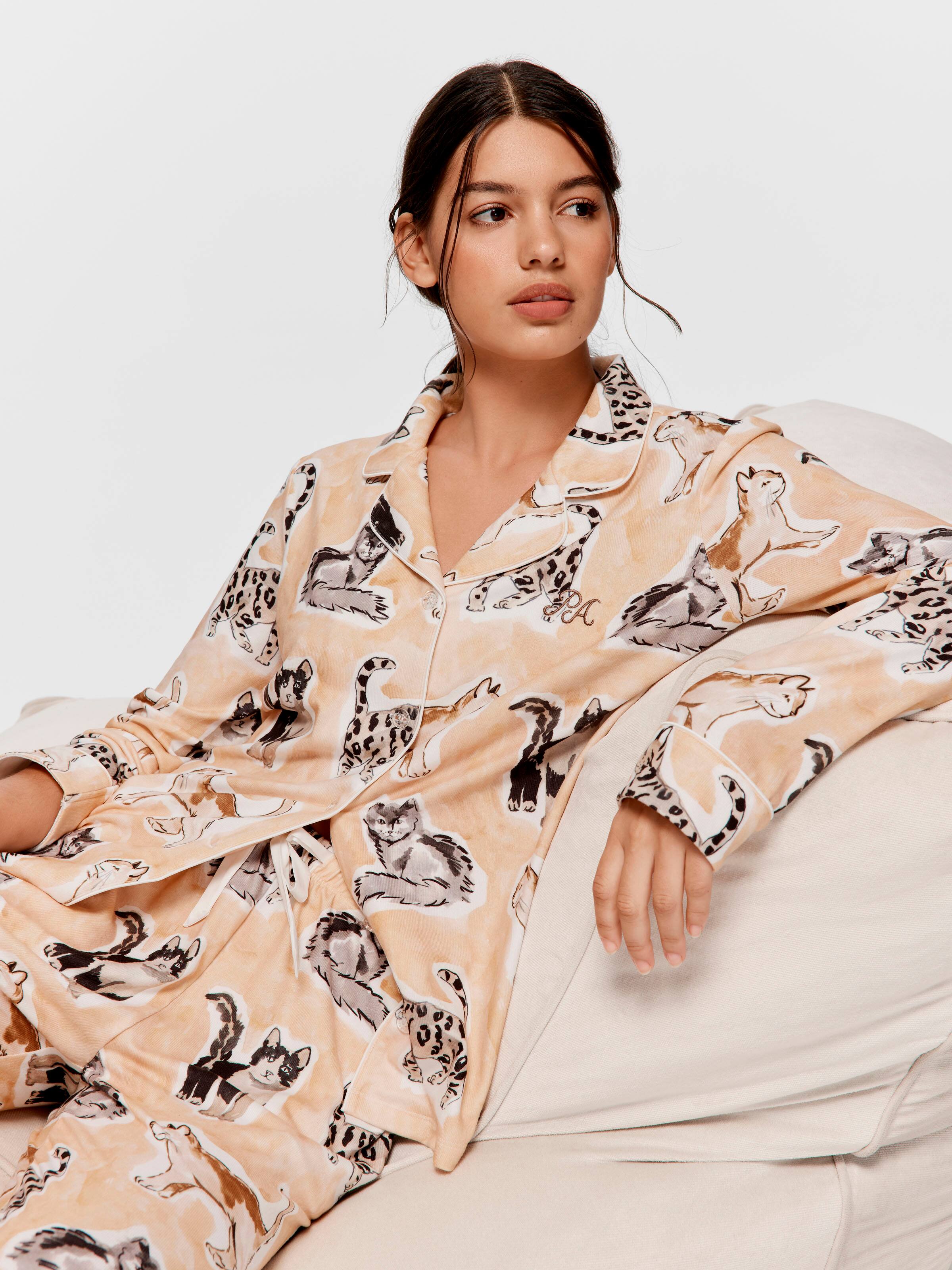 Mixed Cats Plush Pj Set