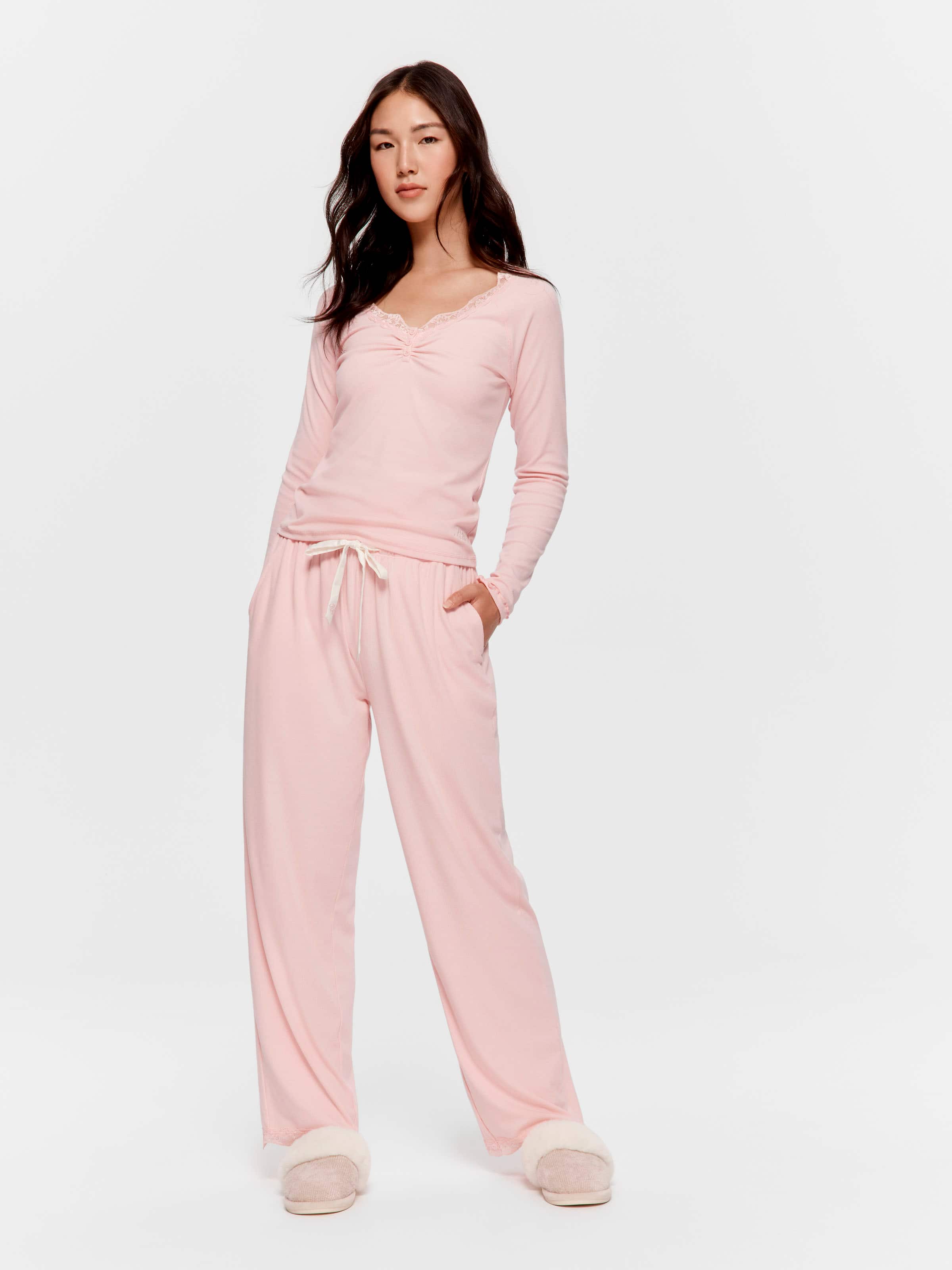 Peachy Bamboo Rib Pj Bottom