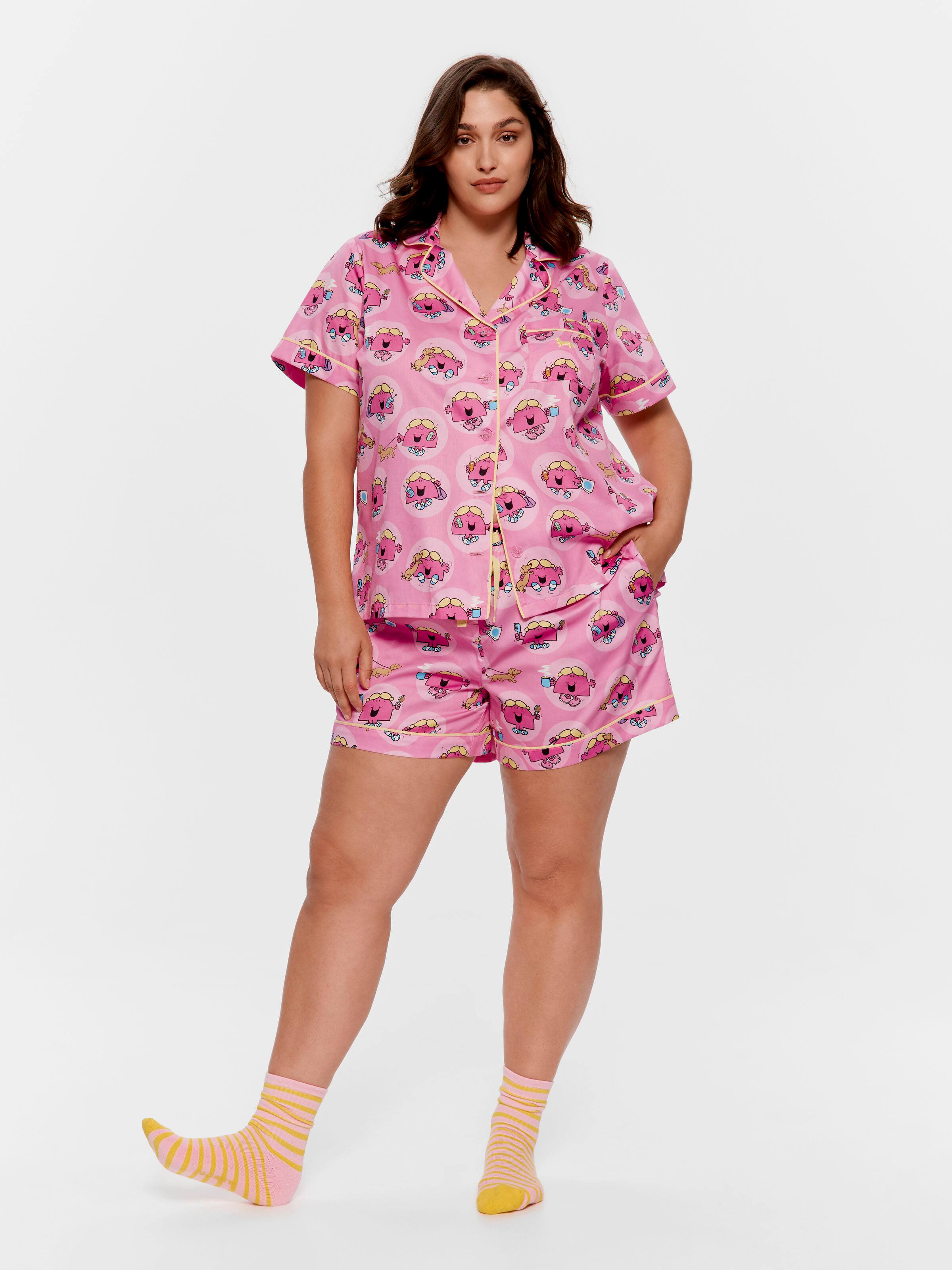 P.A. Plus Little Miss Chatterbox 100% Cotton Sateen Shortie Pj Set