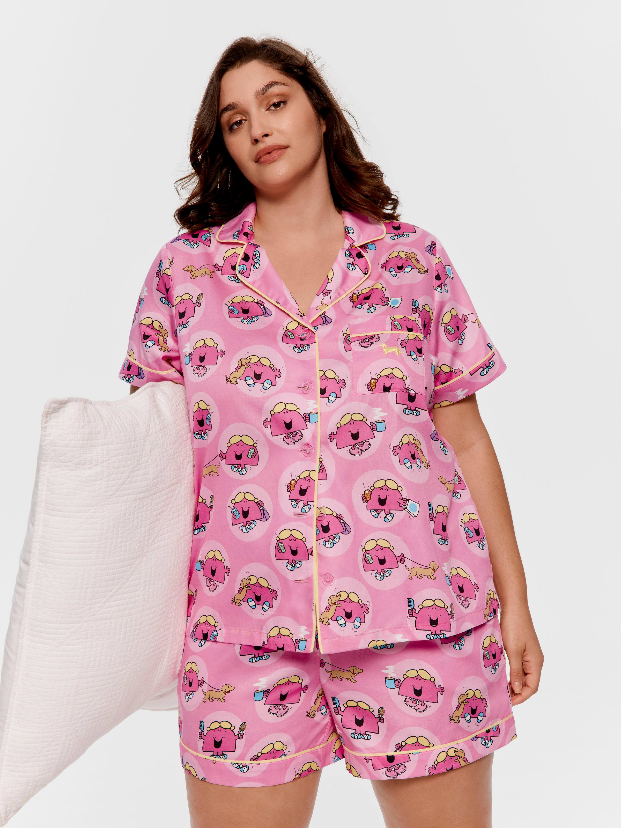 P.A. Plus Little Miss Chatterbox 100% Cotton Sateen Shortie Pj Set