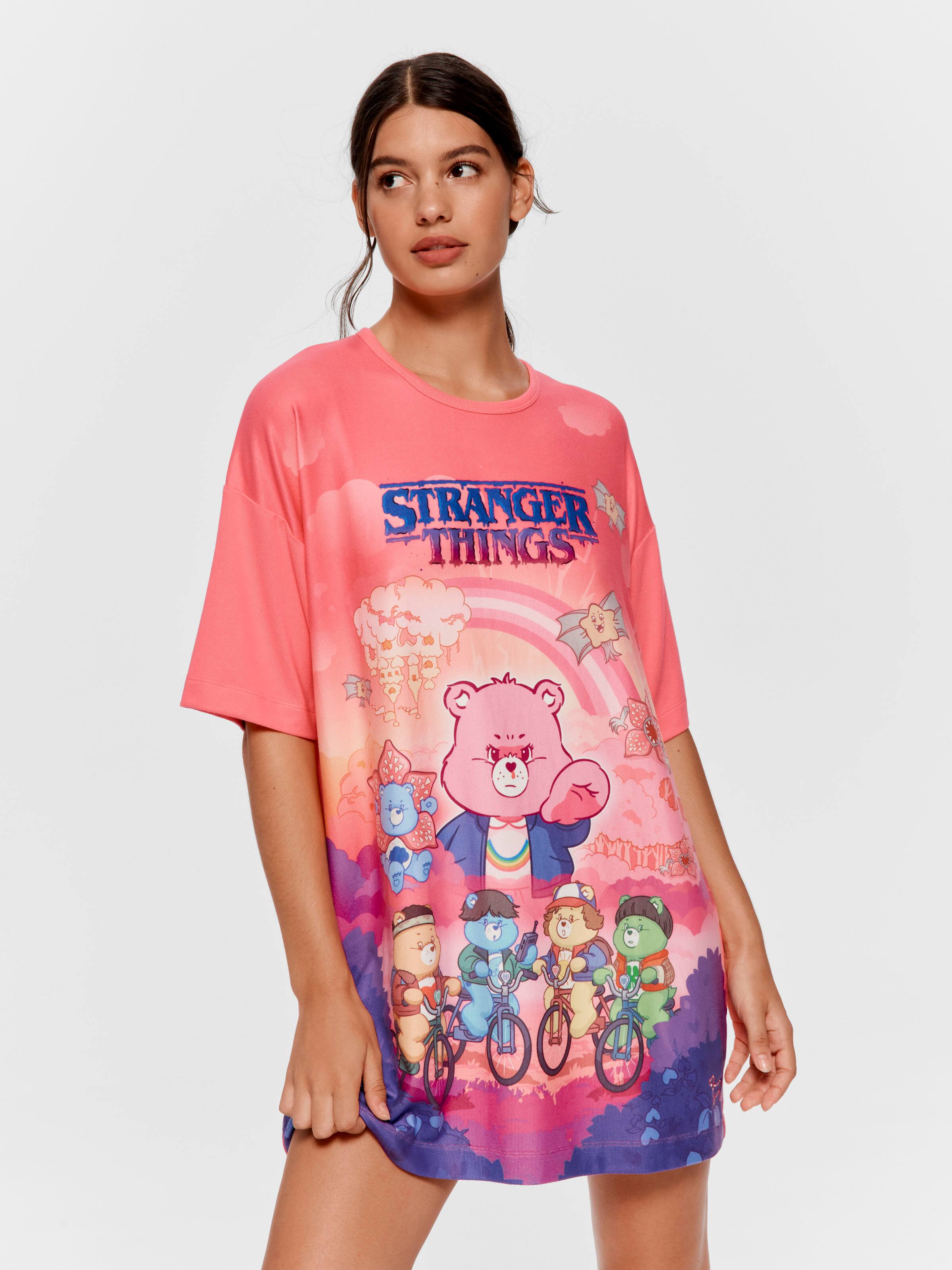 Stranger Things Care Bears Plush Oversized Sleep Tee