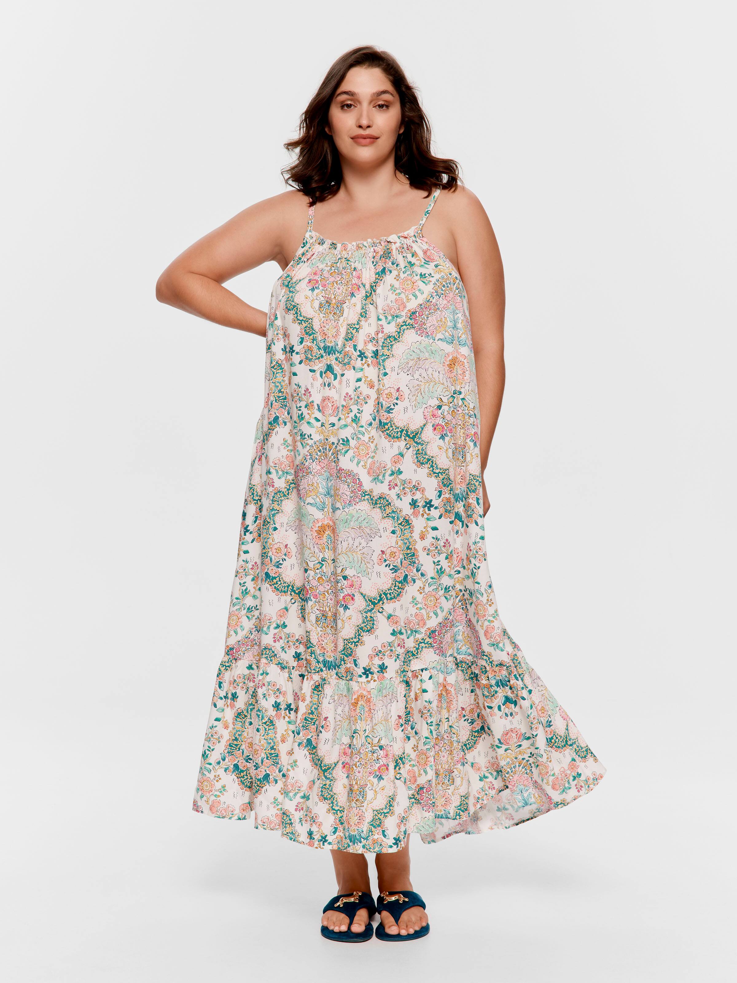 P.A. Plus Summer Floral Long Fashion Nightdress