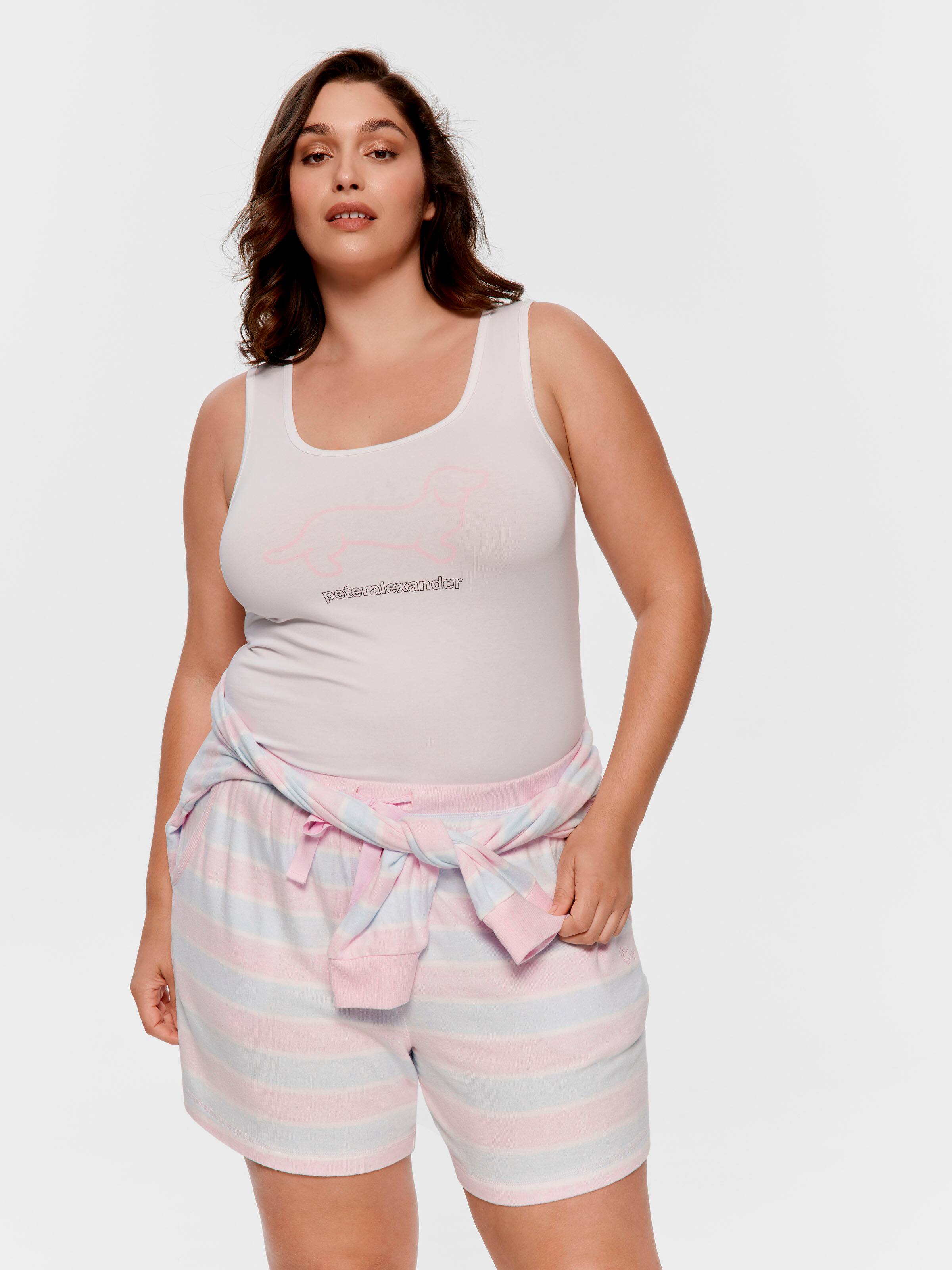 P.A. Plus Stripe Fuzzy Long Short