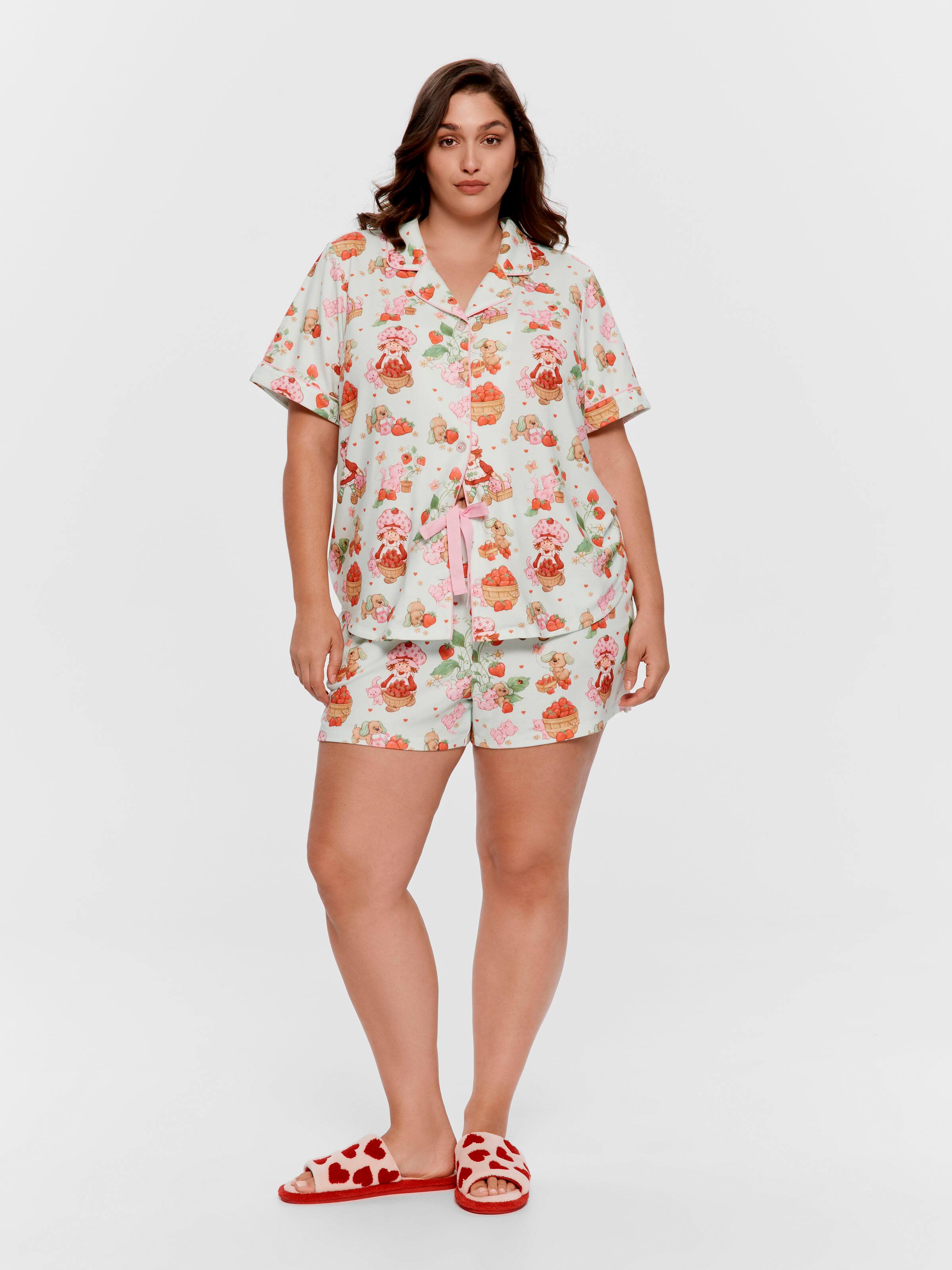 P.A. Plus Strawberry Shortcake Plush Shortie Pj Set