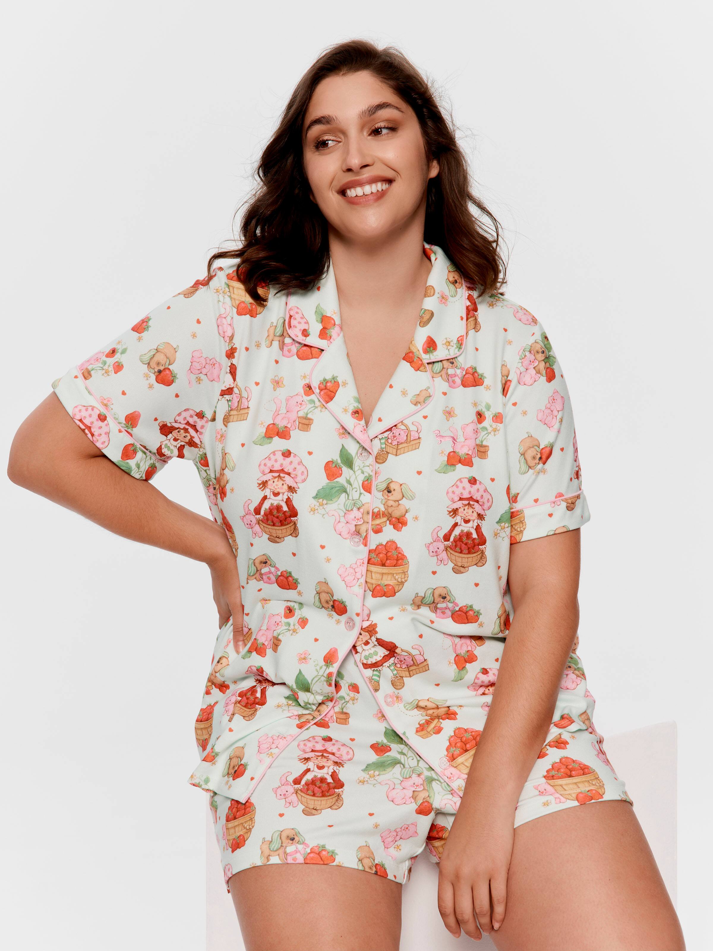 P.A. Plus Strawberry Shortcake Plush Shortie Pj Set