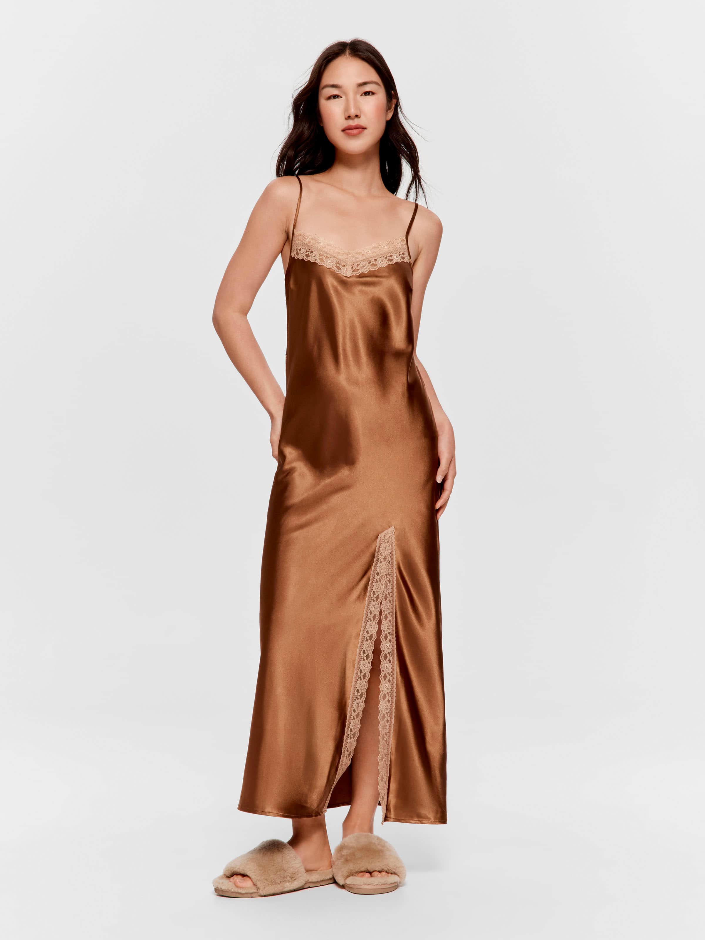Ginger Satin Long Slip