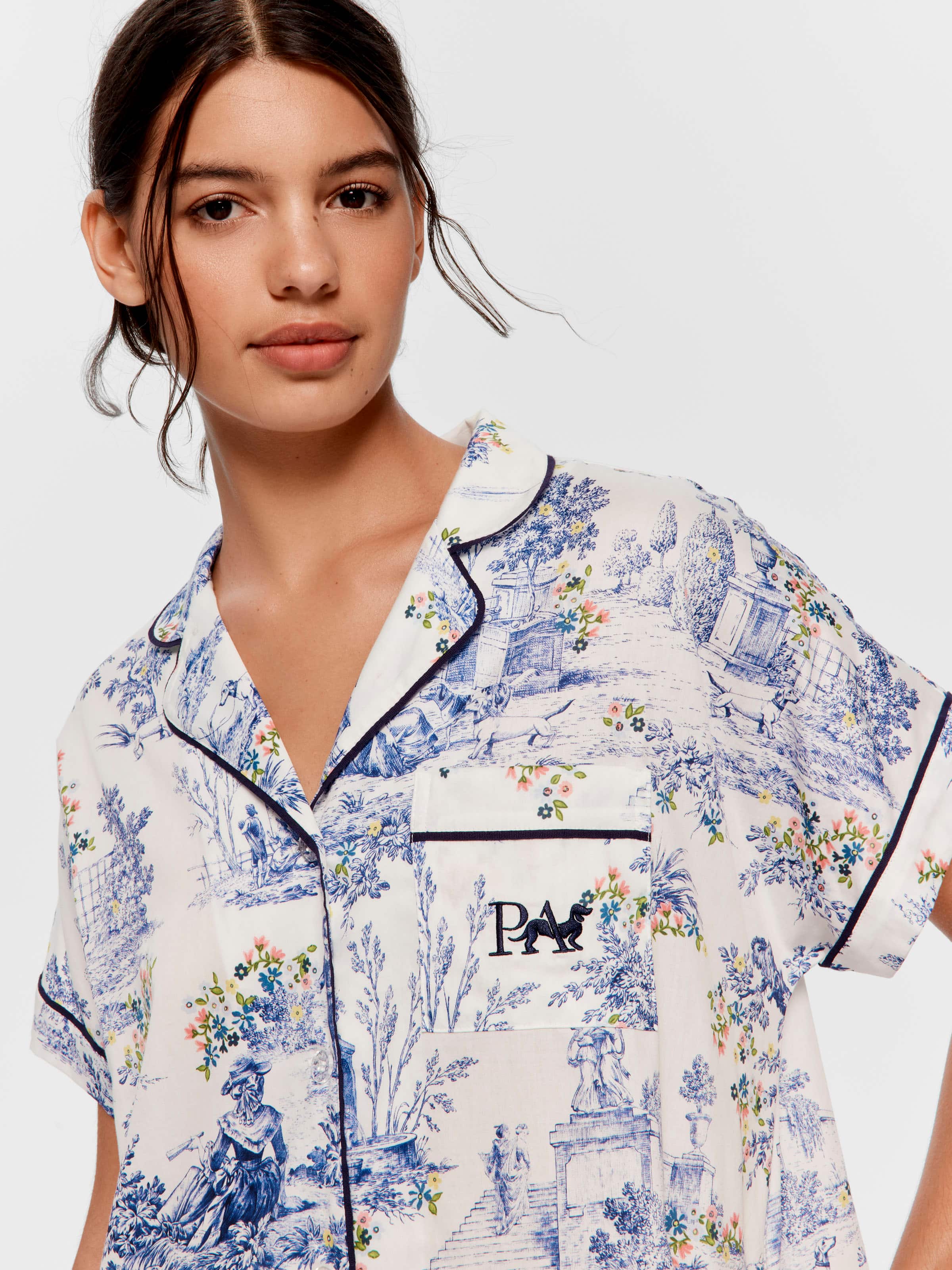 Blue Toile 100% Cotton Nightshirt