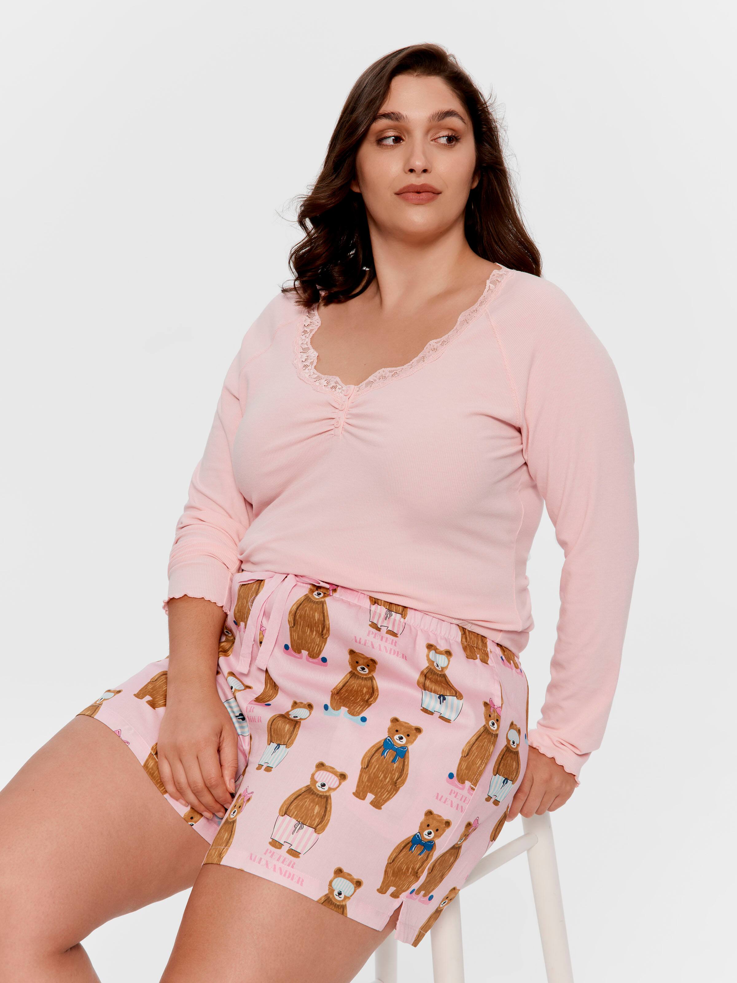 P.A. Plus Sleepy Bear 100% Cotton Sateen Pj Short