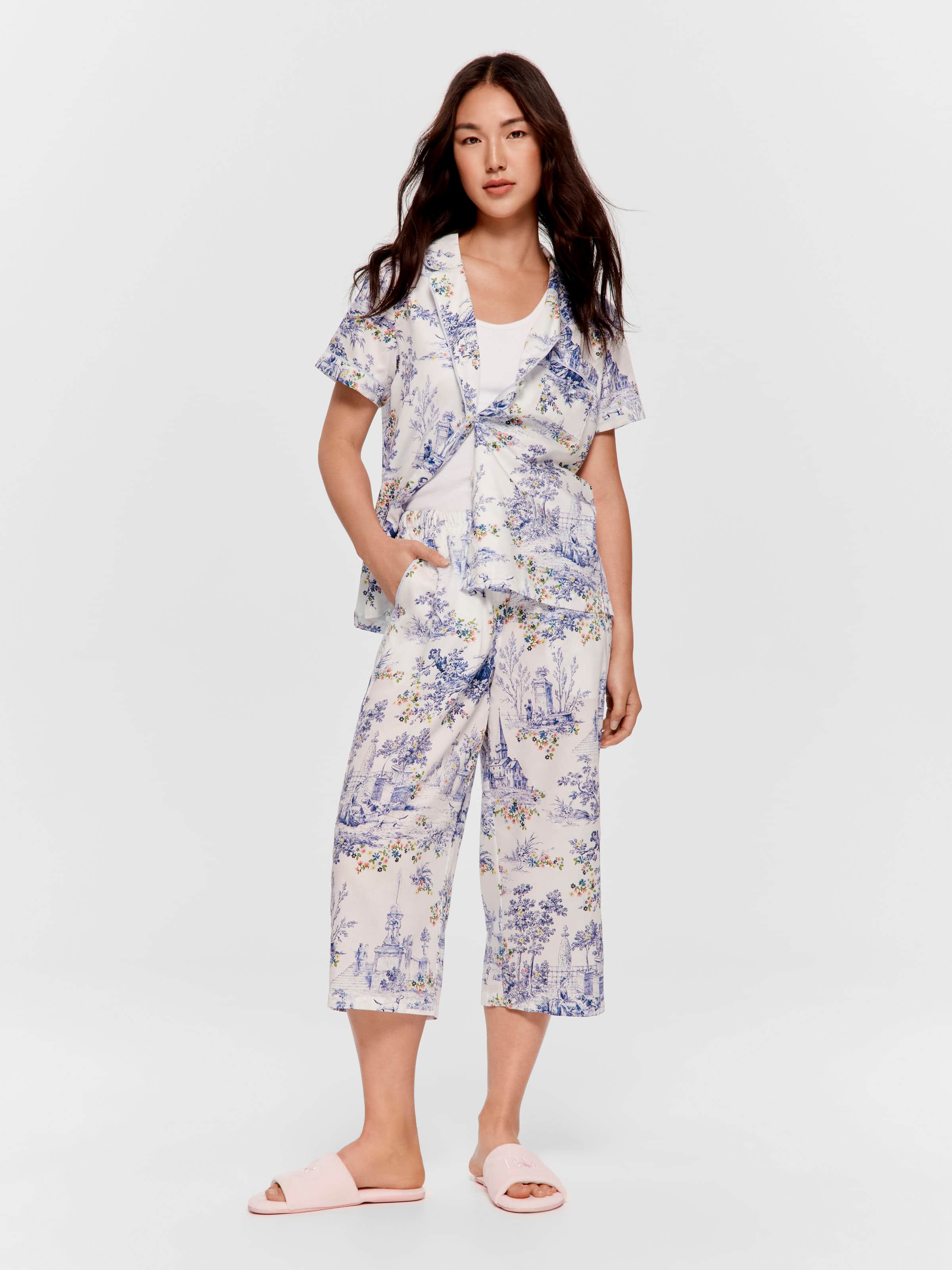 Blue Toile 100% Cotton Shirt