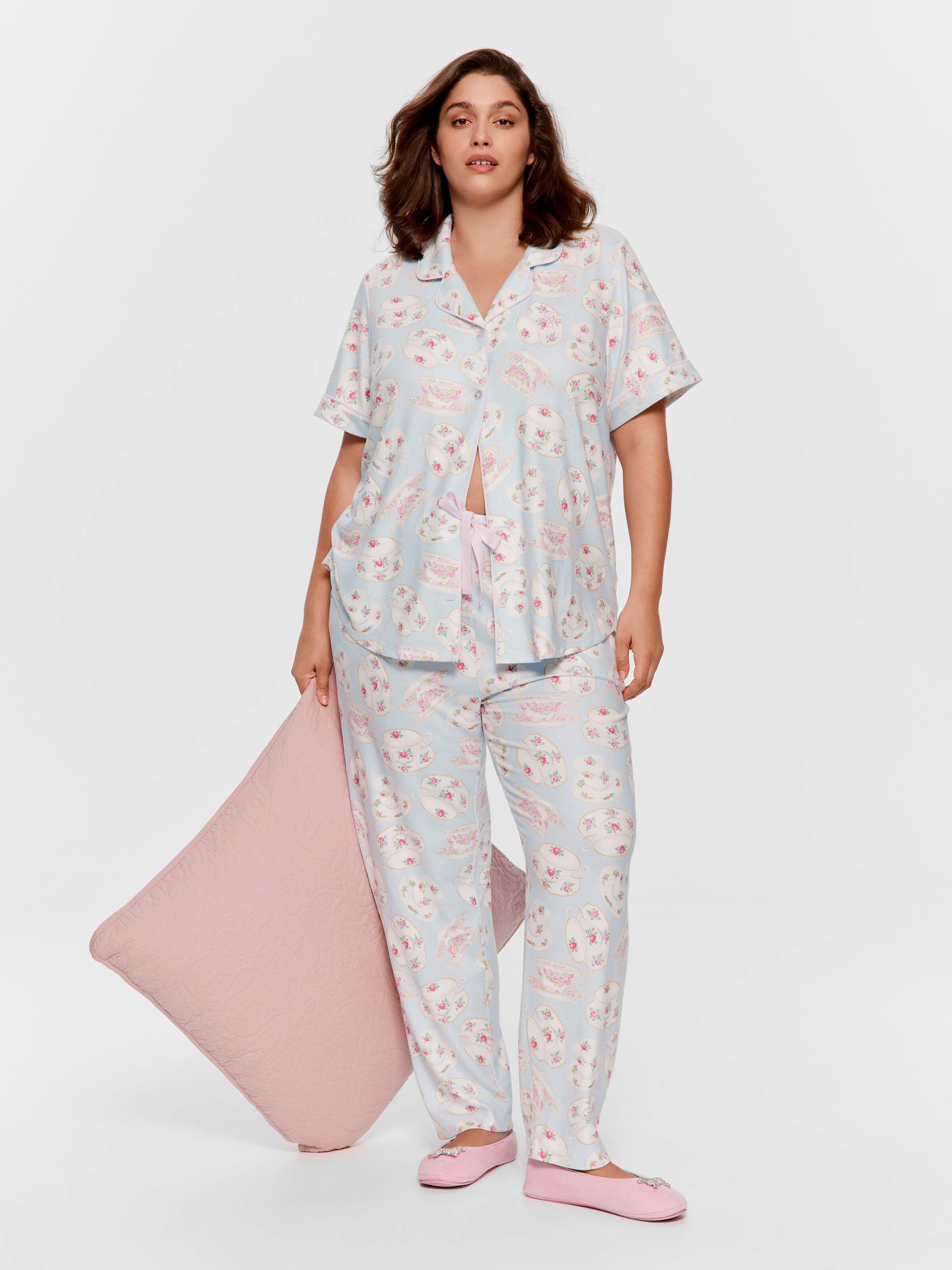 P.A. Plus Pretty Teacup Plush Pj Set