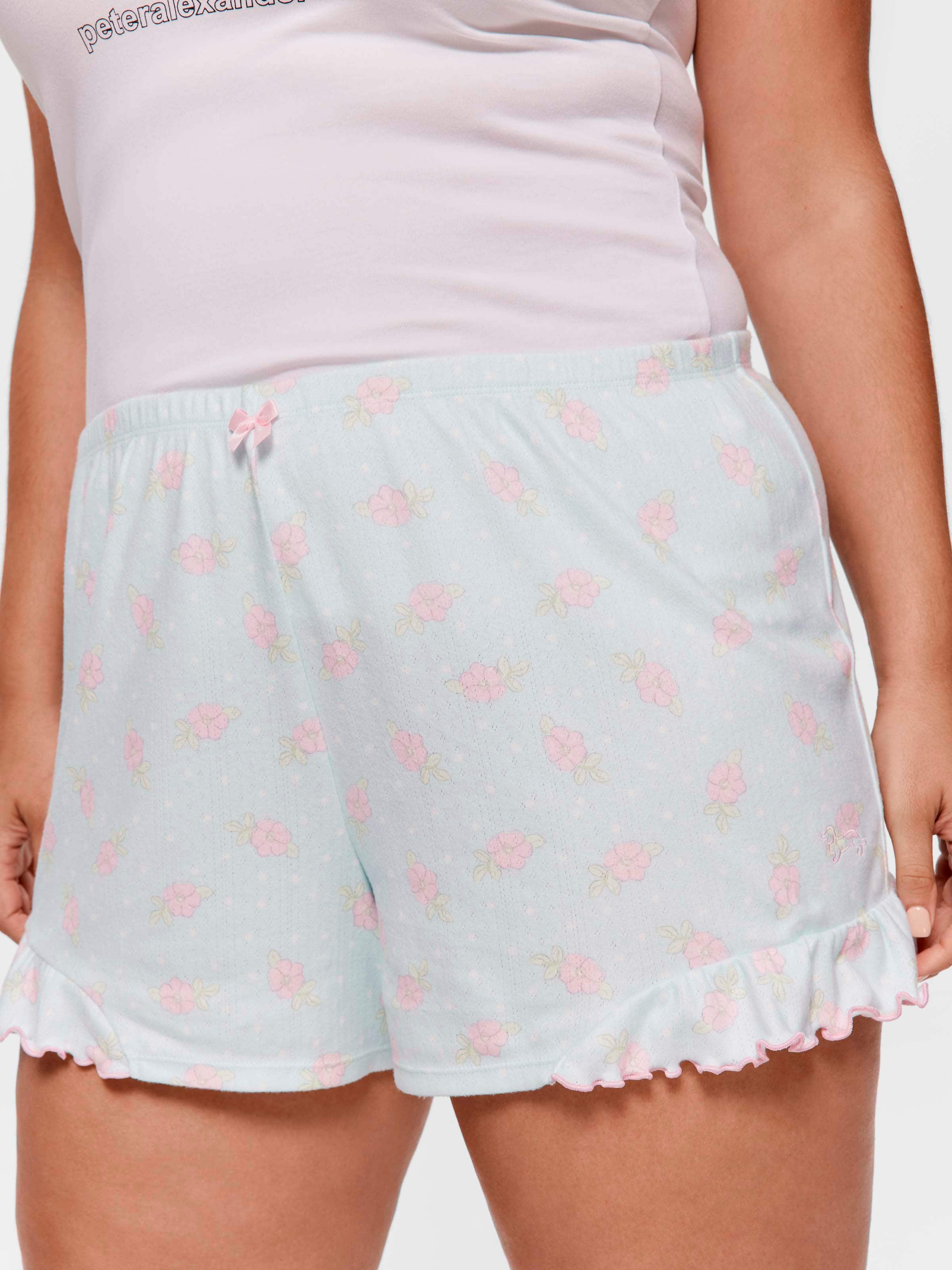 P.A. Plus Pointelle Ditsy Floral Mini Short