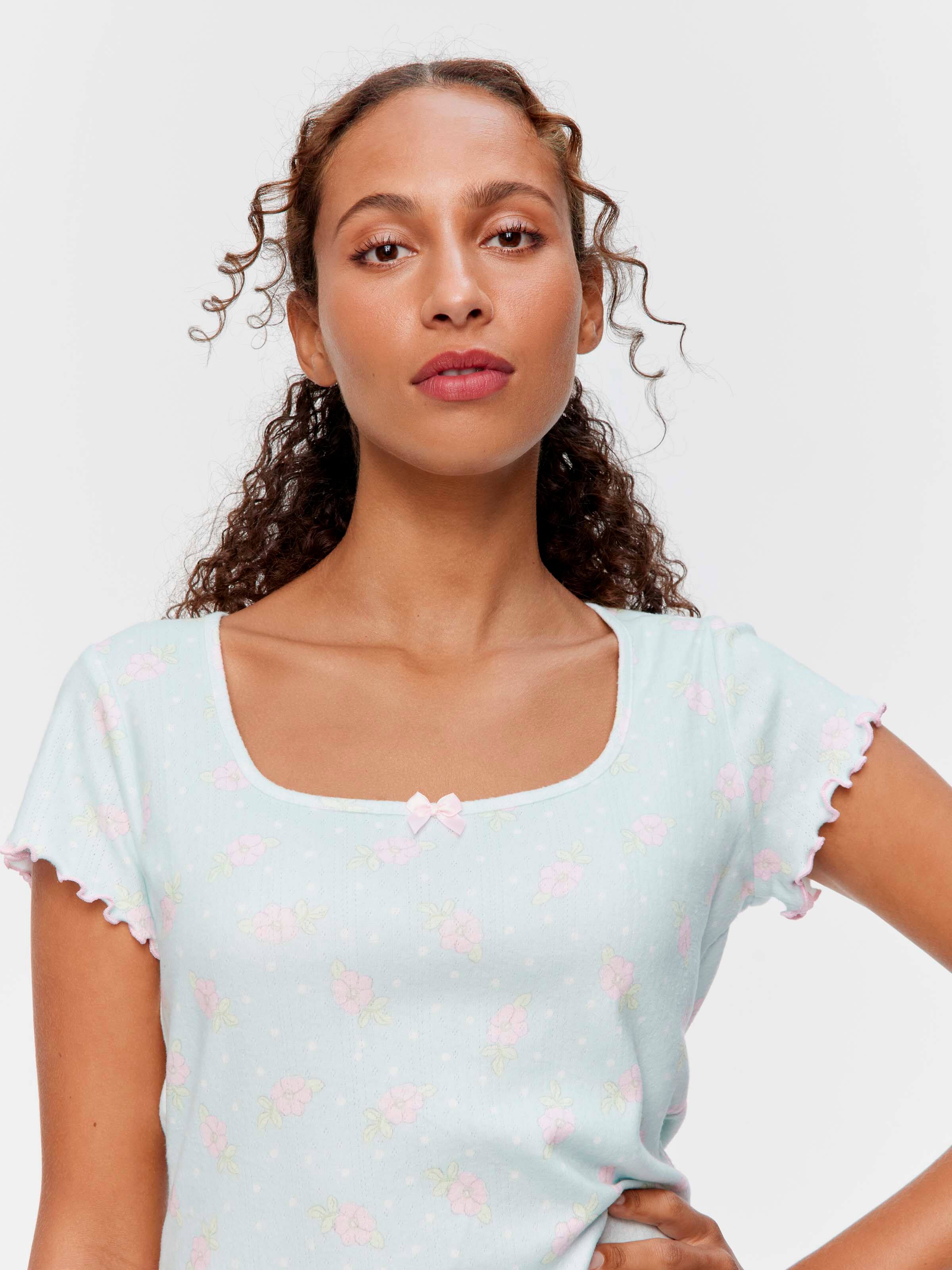 Pointelle Ditsy Floral Tshirt