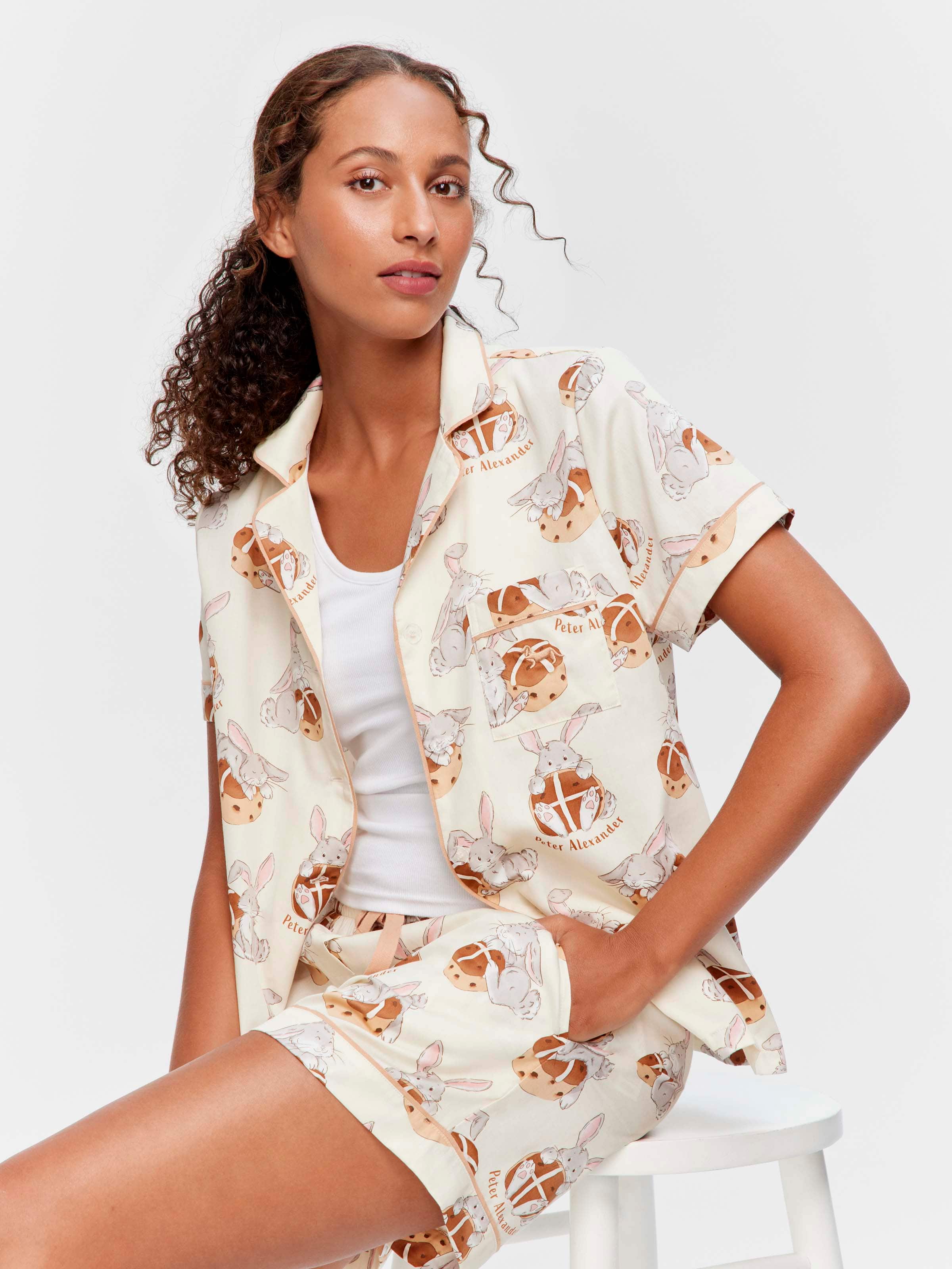 Hot Cross Bunny 100% Cotton Shortie Pj Set